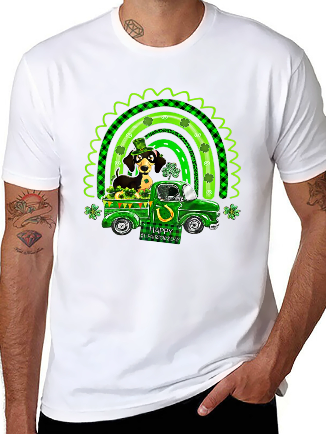 St. Patricks Day Dachshund Dog Truck T-Shirt