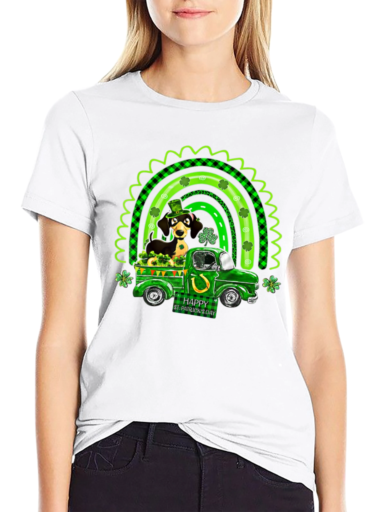 St. Patricks Day Dachshund Dog Truck T-Shirt