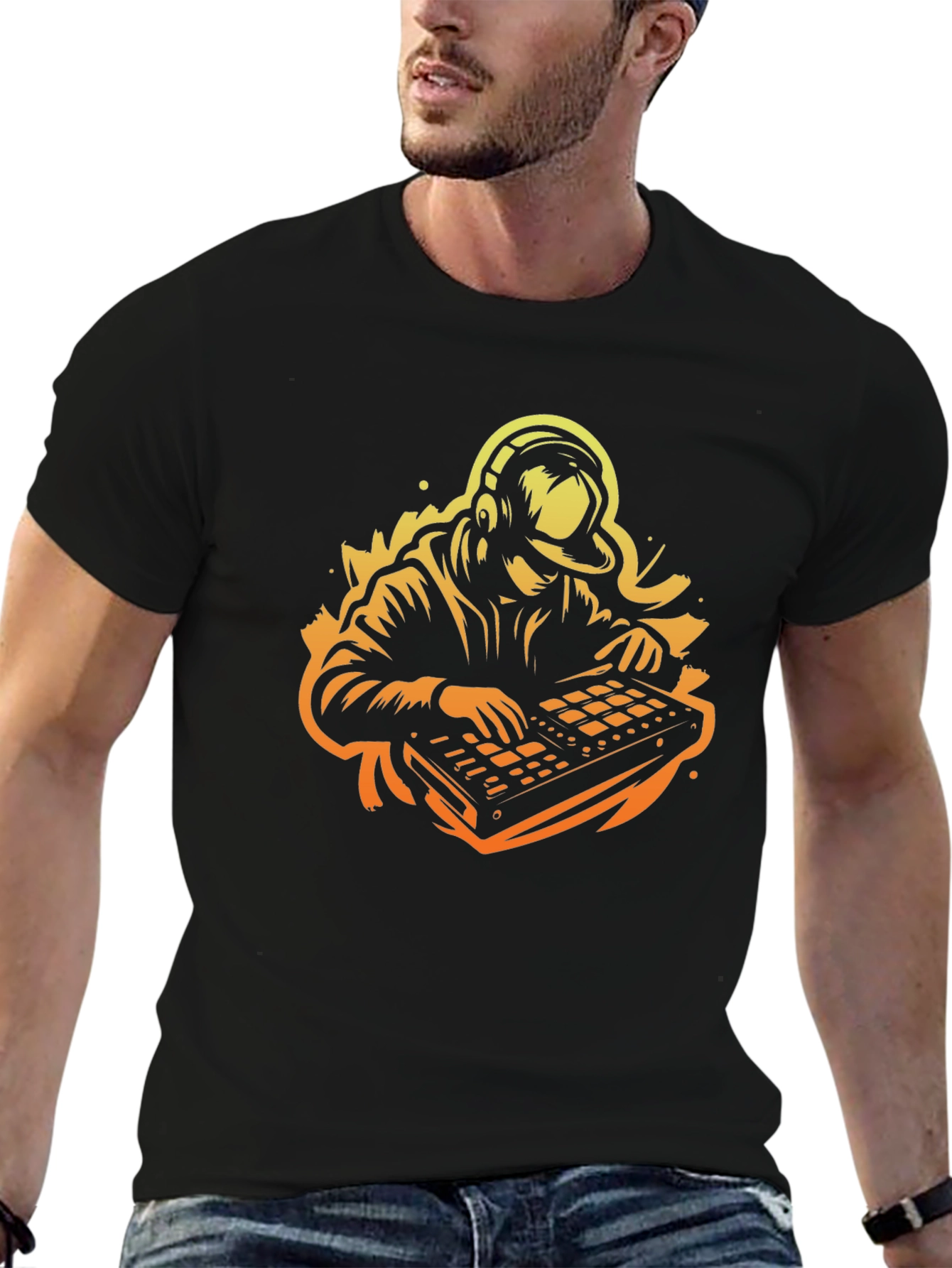 DJ Beat Maker Graphic Tee - Black Cotton T-Shirt