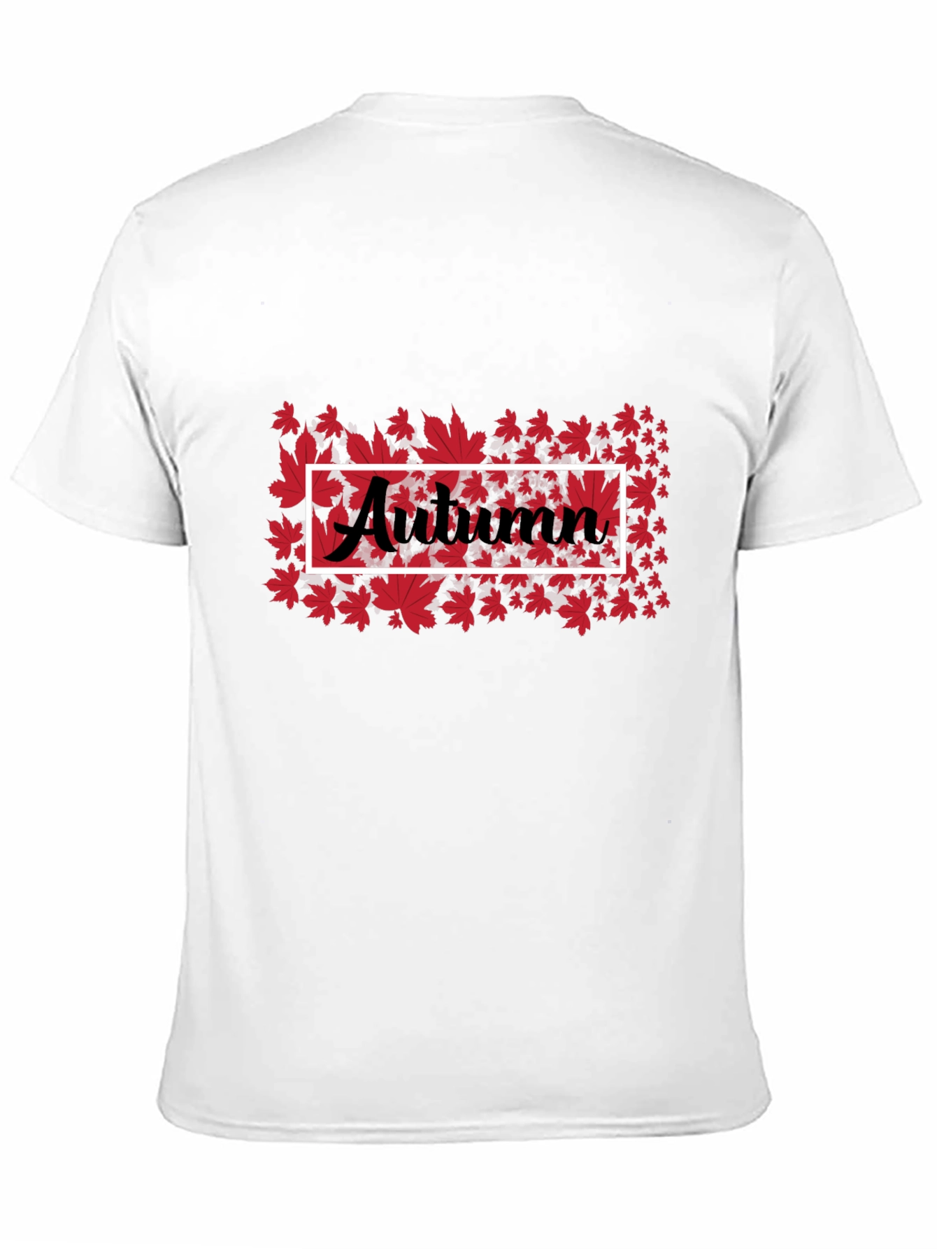 Autumn Leaves Graphic Tee - Black Cotton Casual Shirt