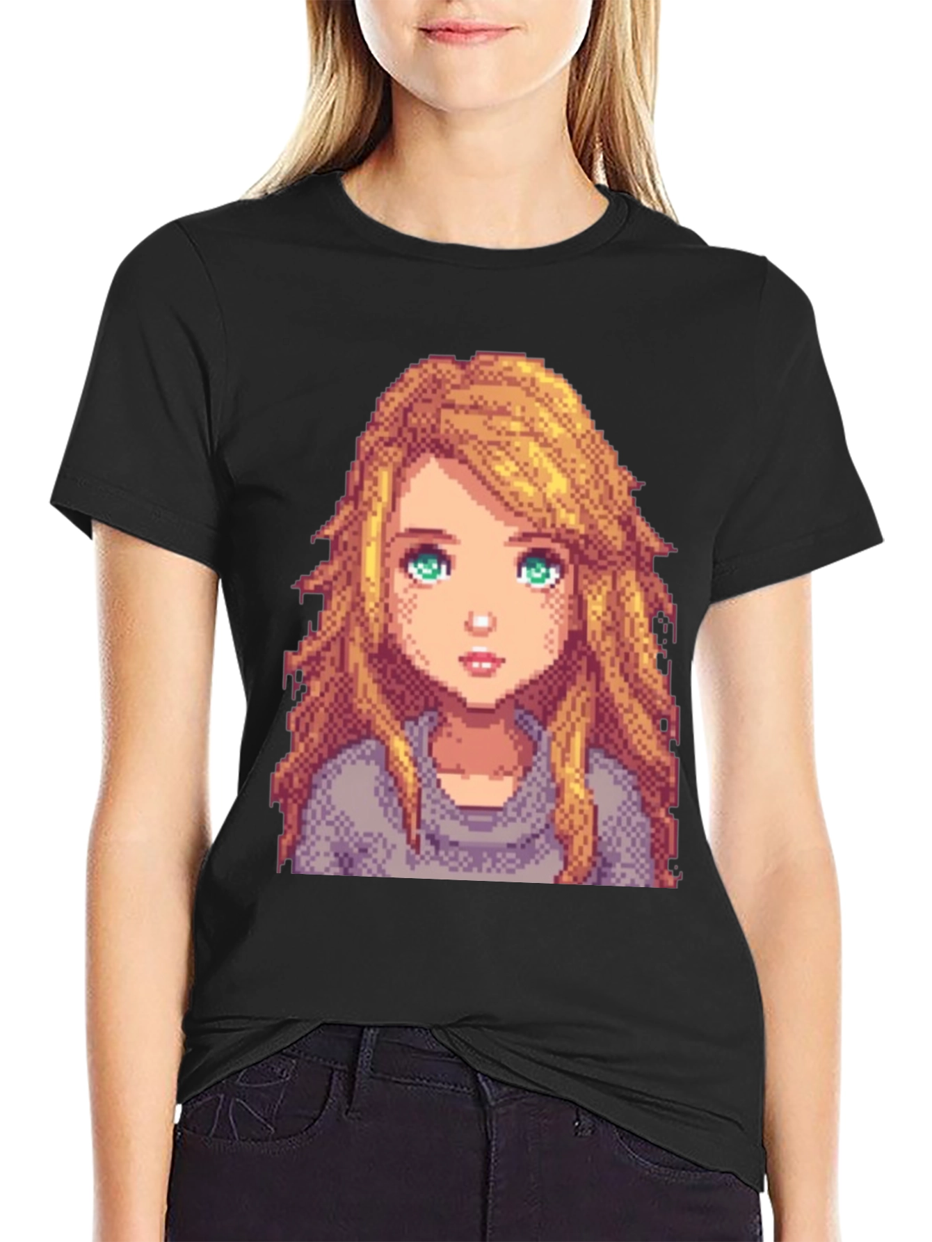 Pixel Art Girl Graphic T-Shirt