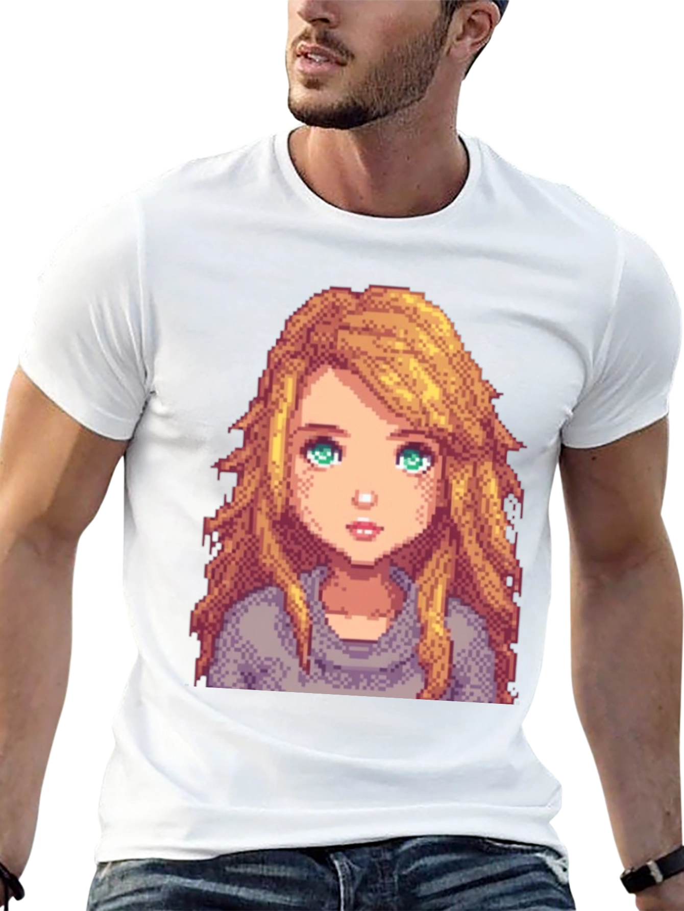 Pixel Art Girl Graphic T-Shirt