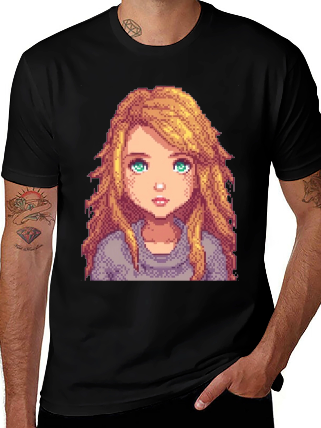 Pixel Art Girl Graphic T-Shirt