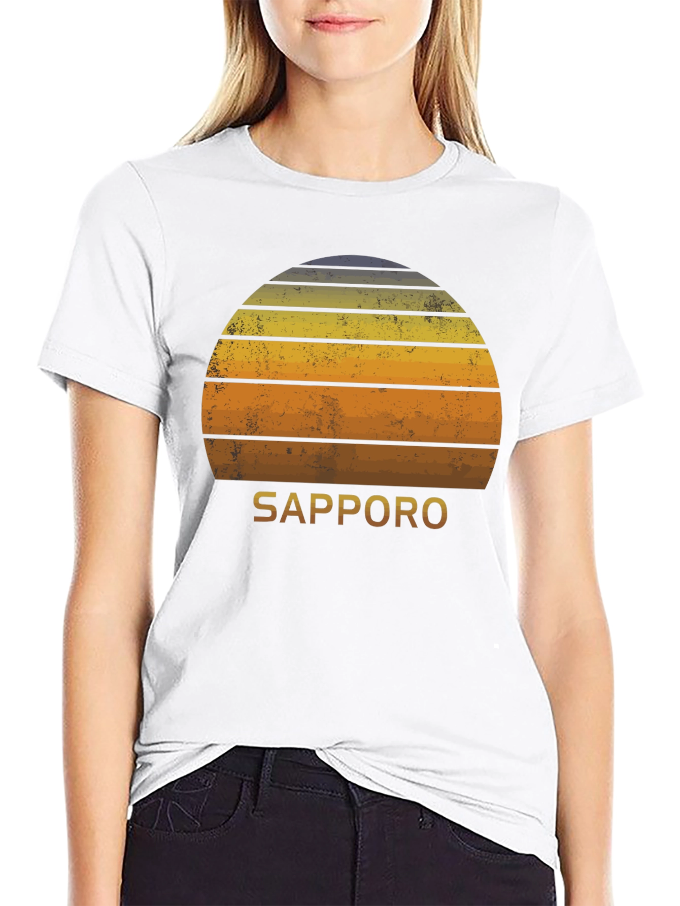 Sapporo Sunset Graphic Tee - Retro Style