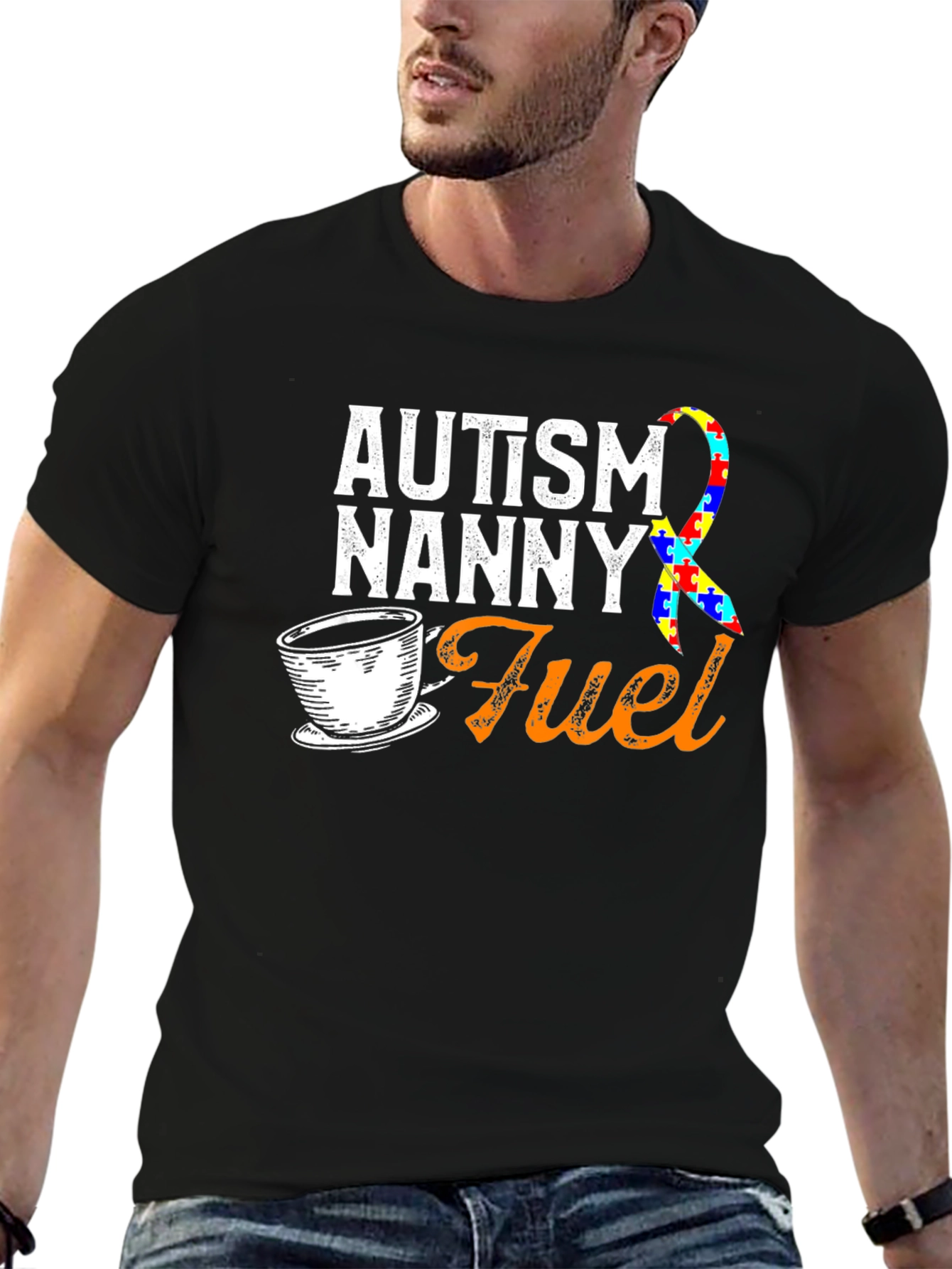 Autism Nanny Fuel T-Shirt Awareness Ribbon