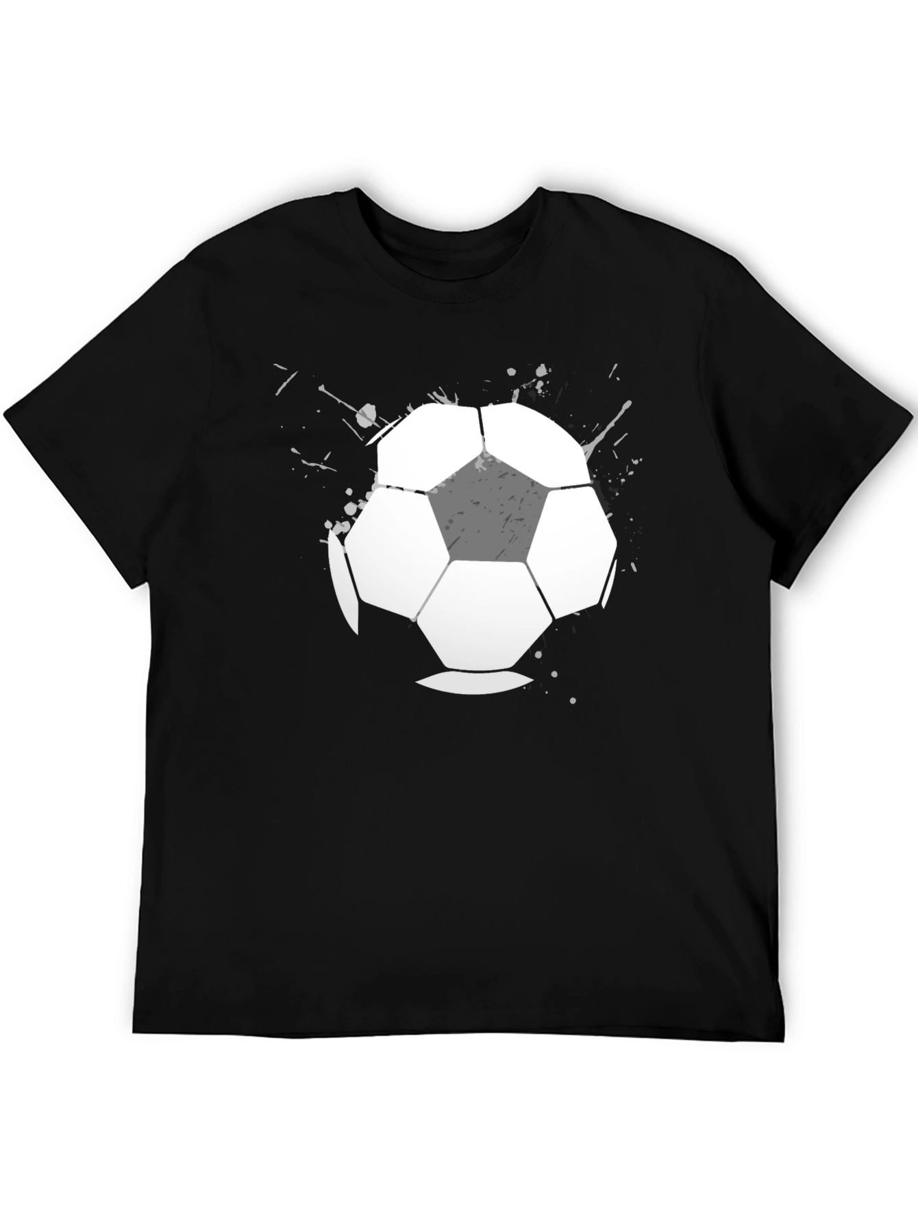 Soccer Ball Graphic T-Shirt - Casual Black Tee