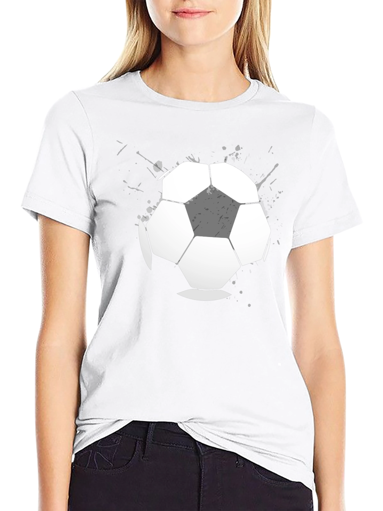 Soccer Ball Graphic T-Shirt - Casual Black Tee