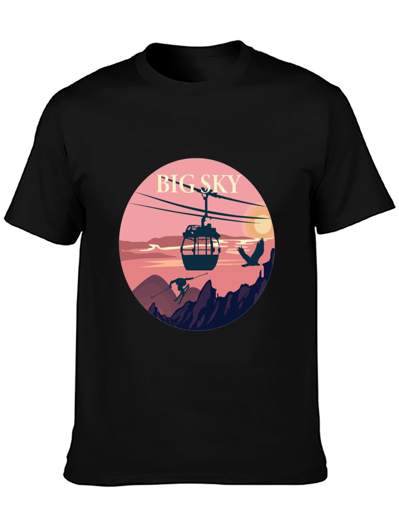 Big Sky Graphic Tee - Mountain Scene T-Shirt