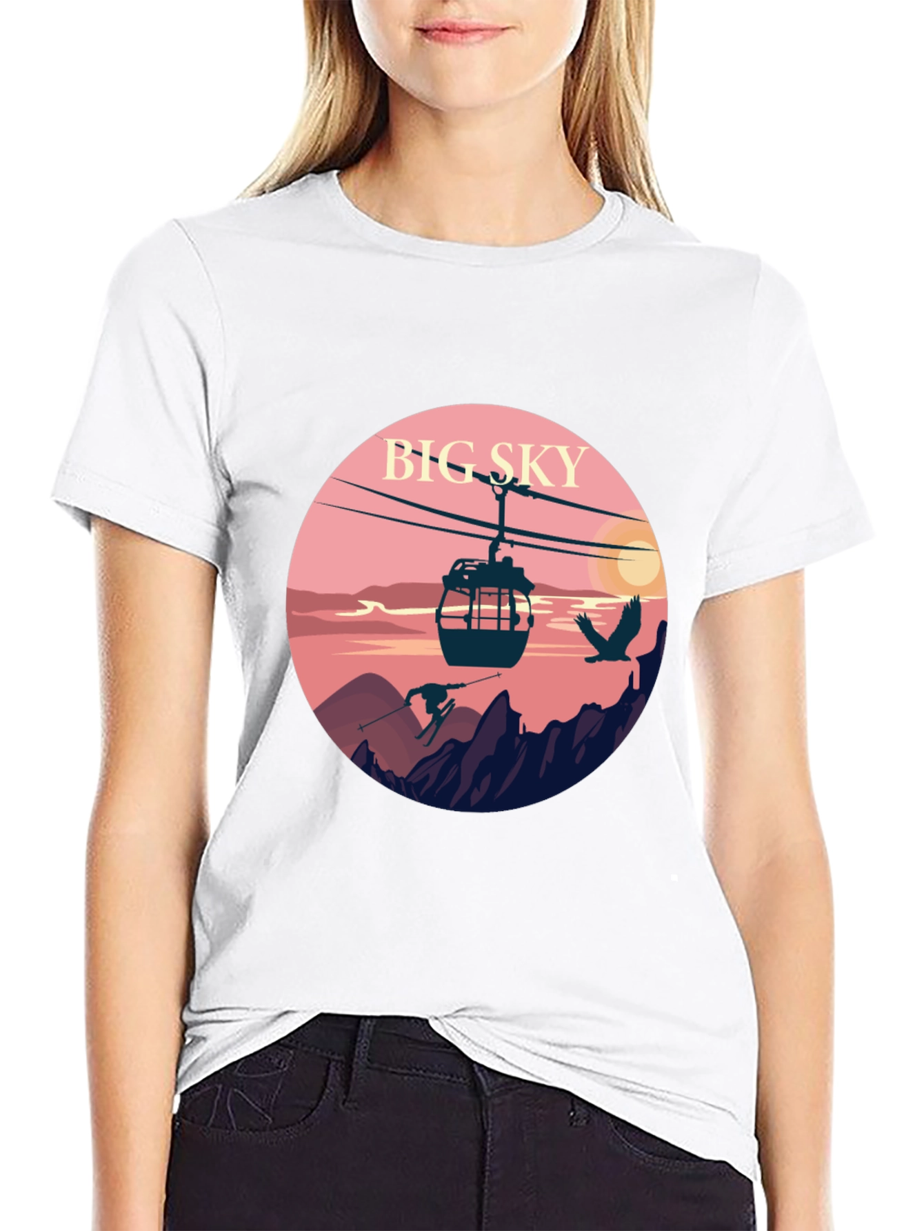 Big Sky Graphic Tee - Mountain Scene T-Shirt