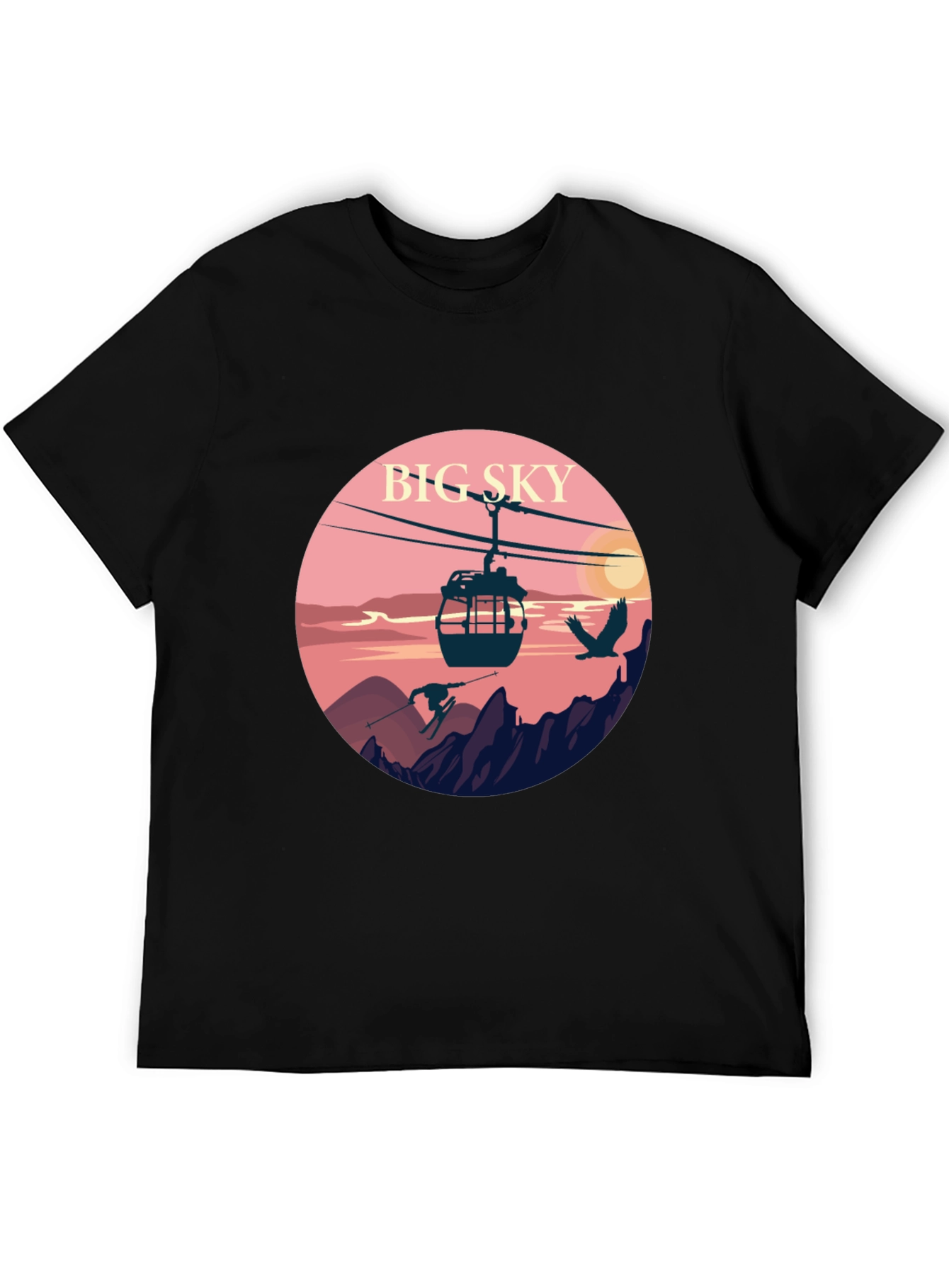 Big Sky Graphic Tee - Mountain Scene T-Shirt