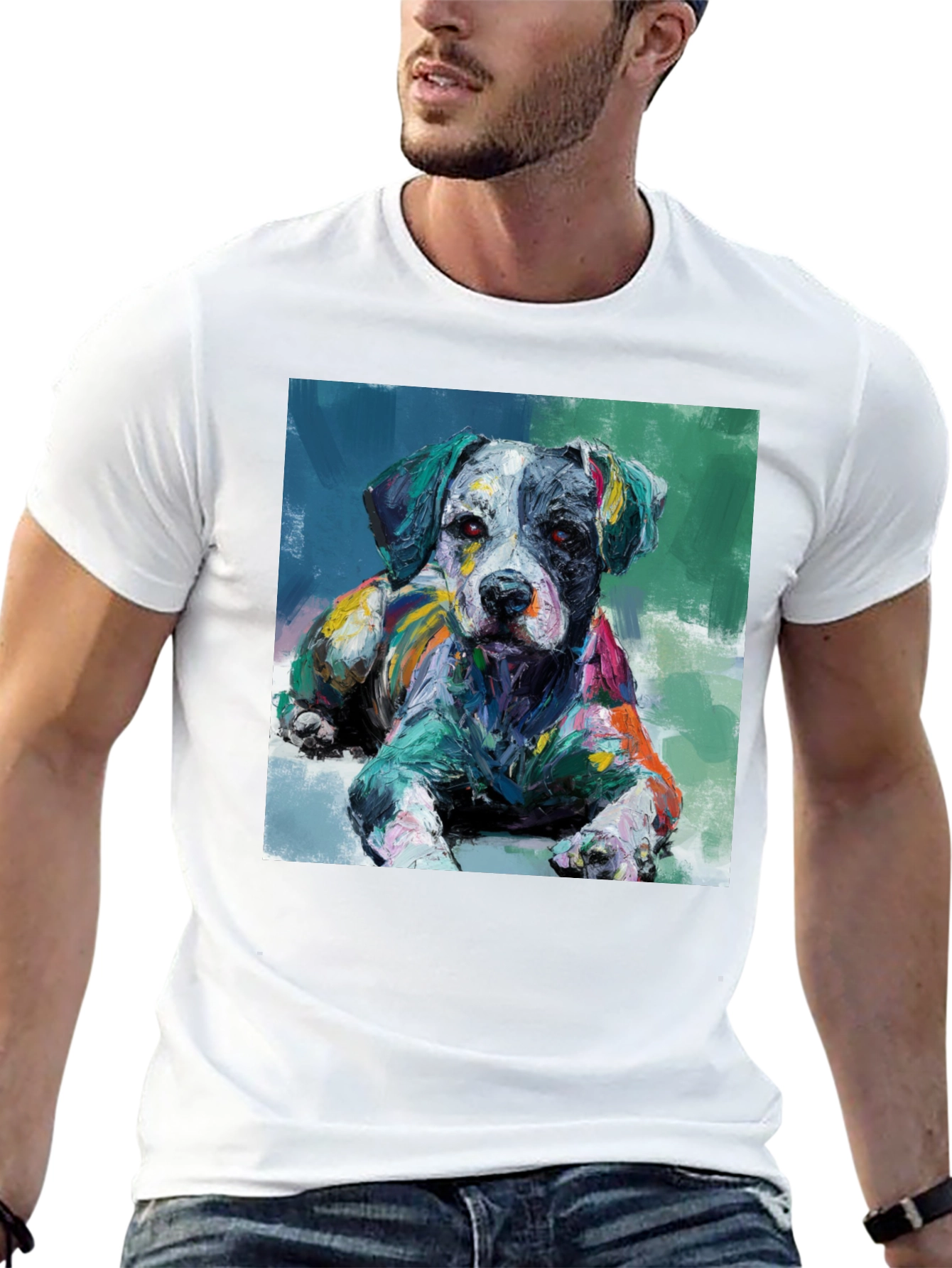 Dog Painting Black T-Shirt