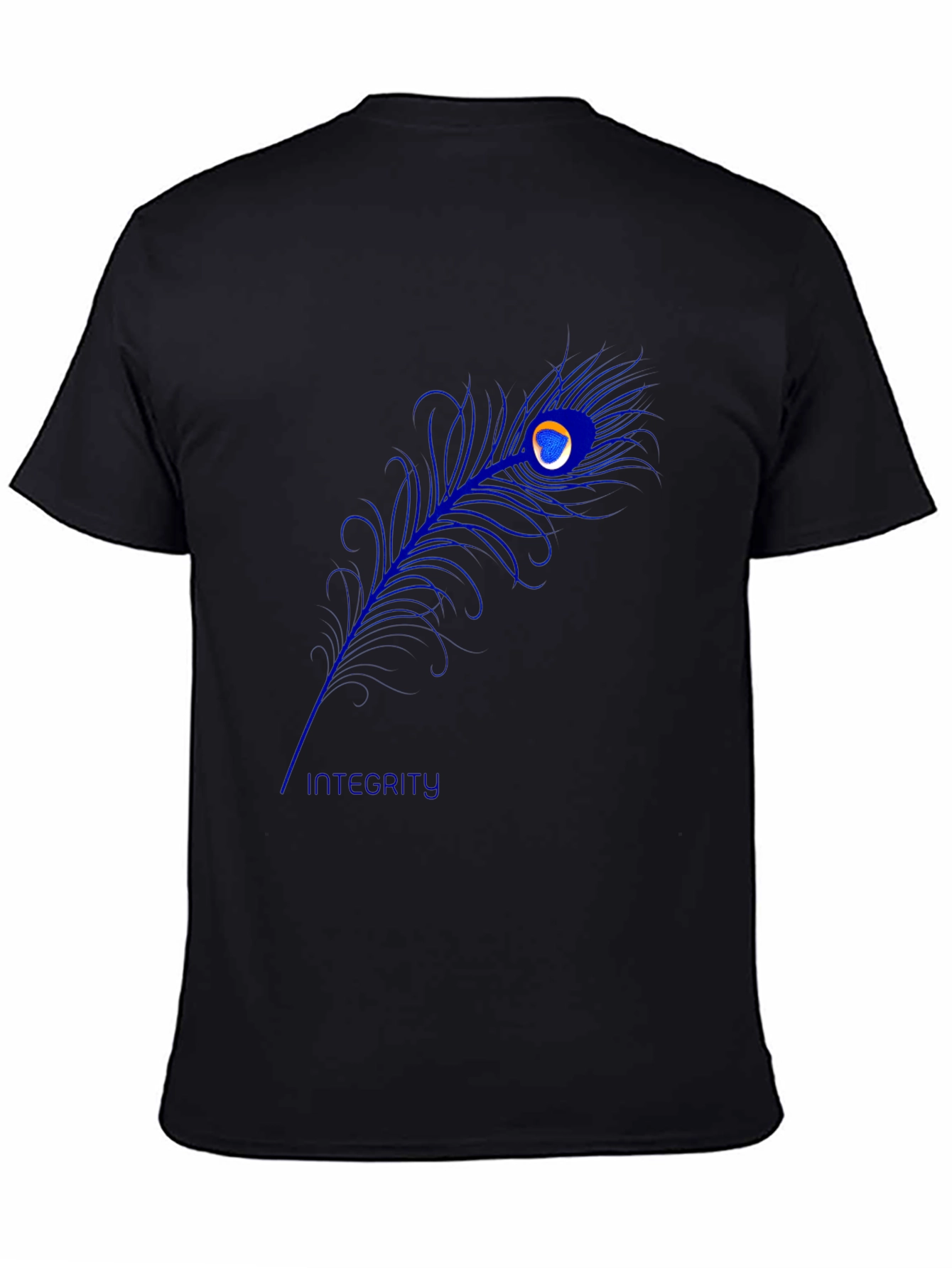 Peacock Feather Graphic Tee - Black
