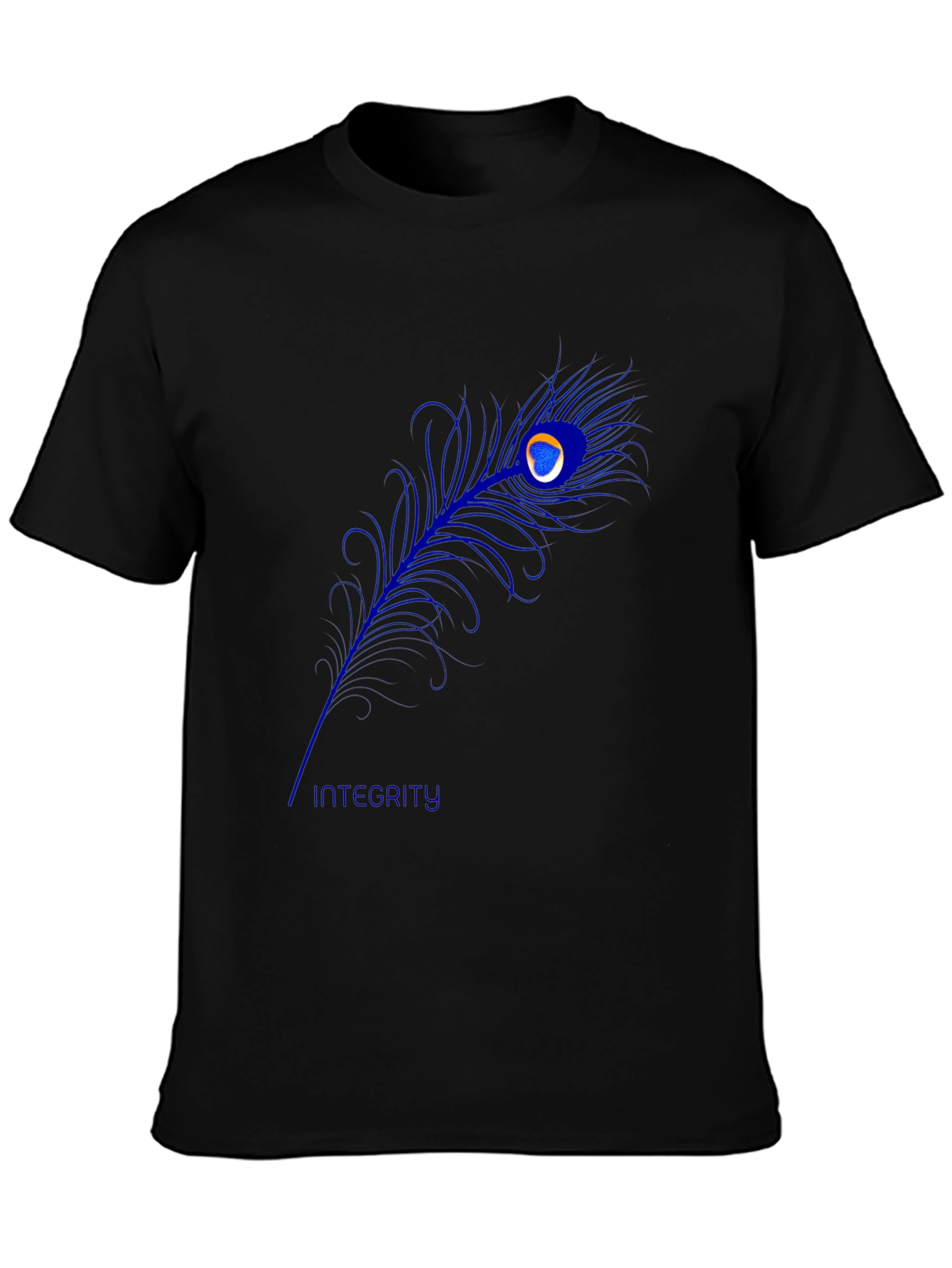 Peacock Feather Graphic Tee - Black