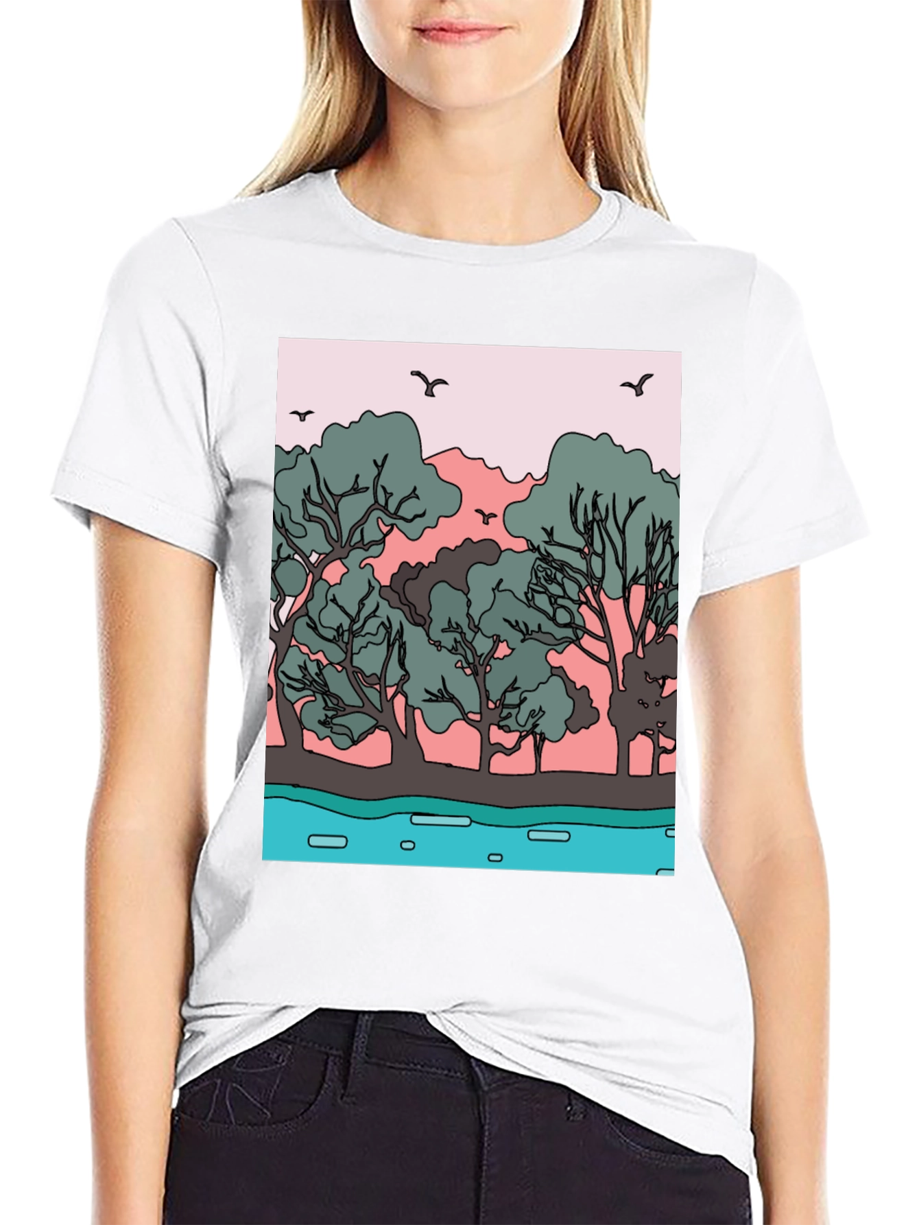 Nature Graphic Black Tee