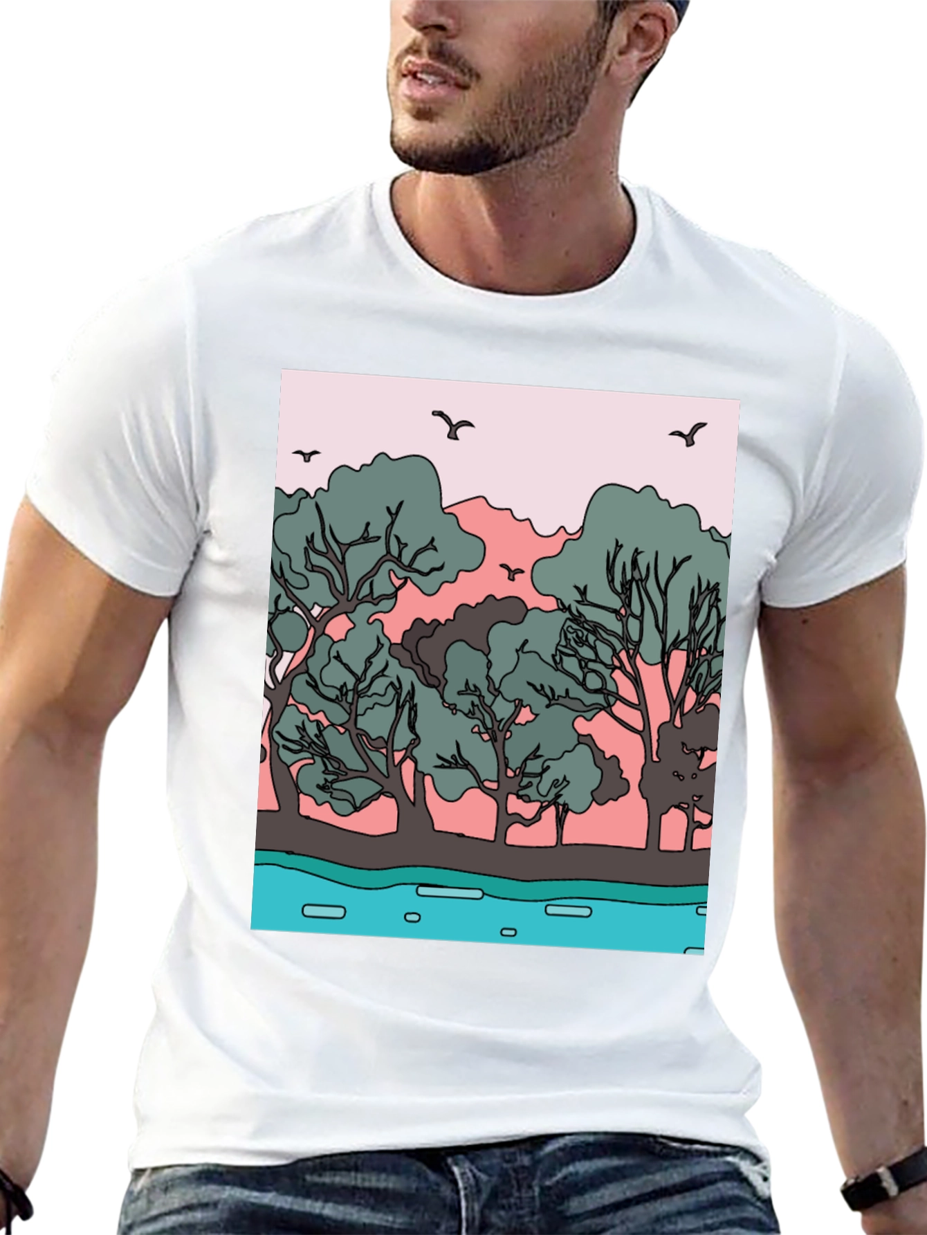 Nature Graphic Black Tee