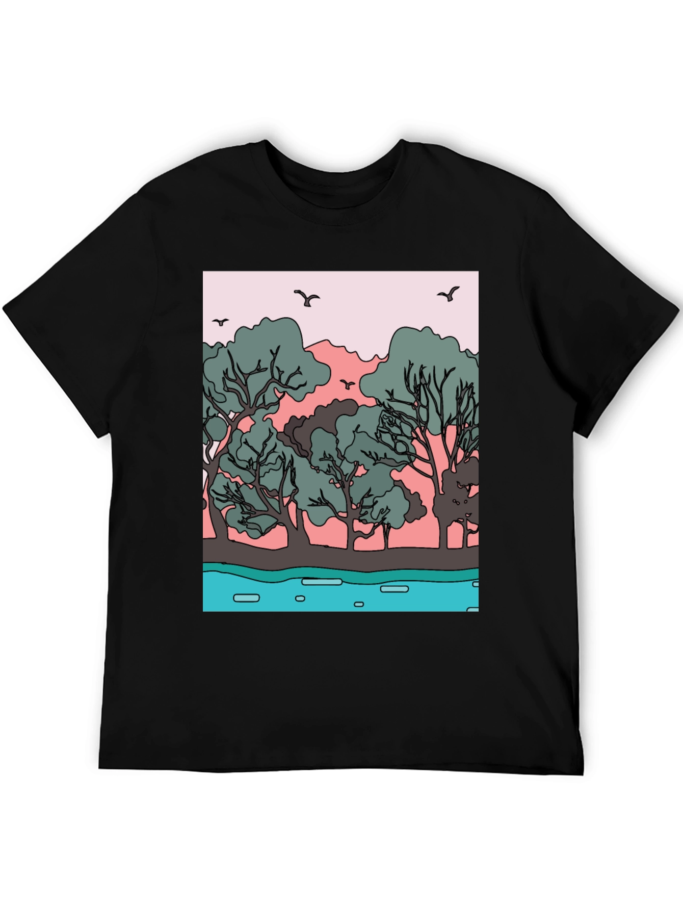 Nature Graphic Black Tee
