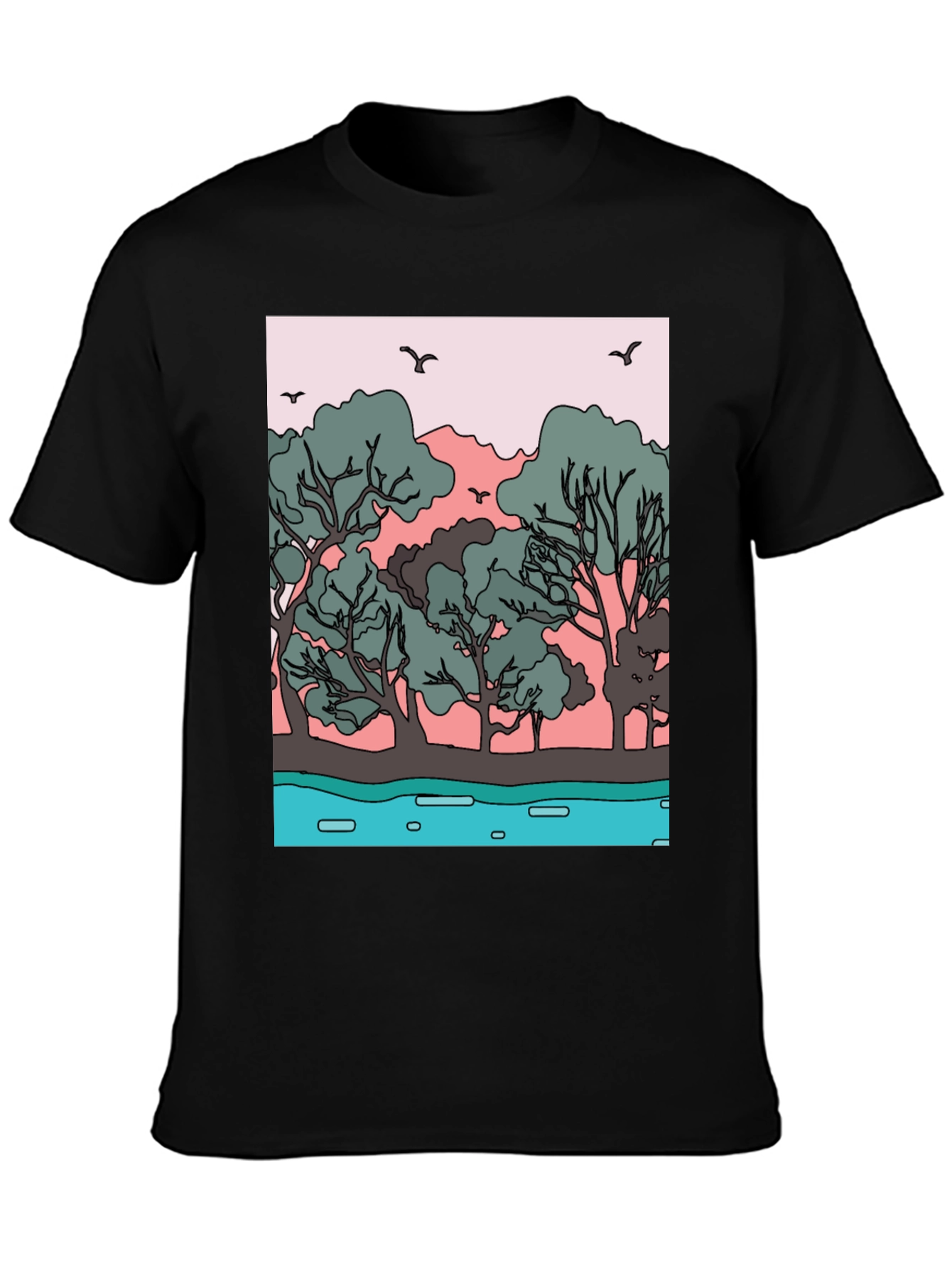 Nature Graphic Black Tee