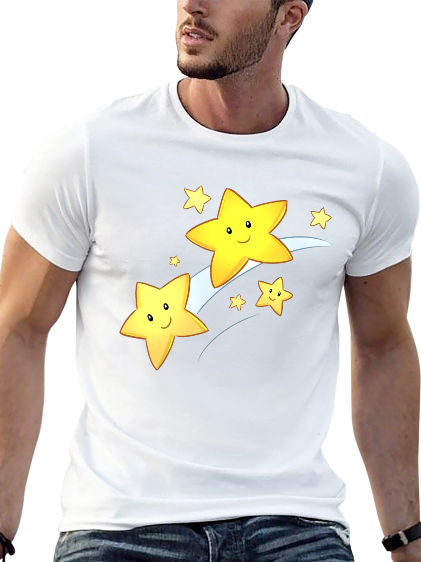 Shooting Star Graphic Tee - Black Cotton Blend