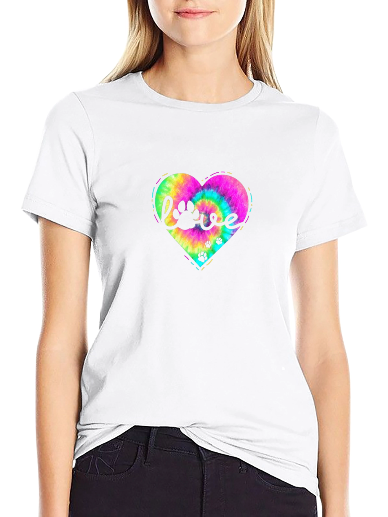 Love Paw Tie Dye Heart T-Shirt