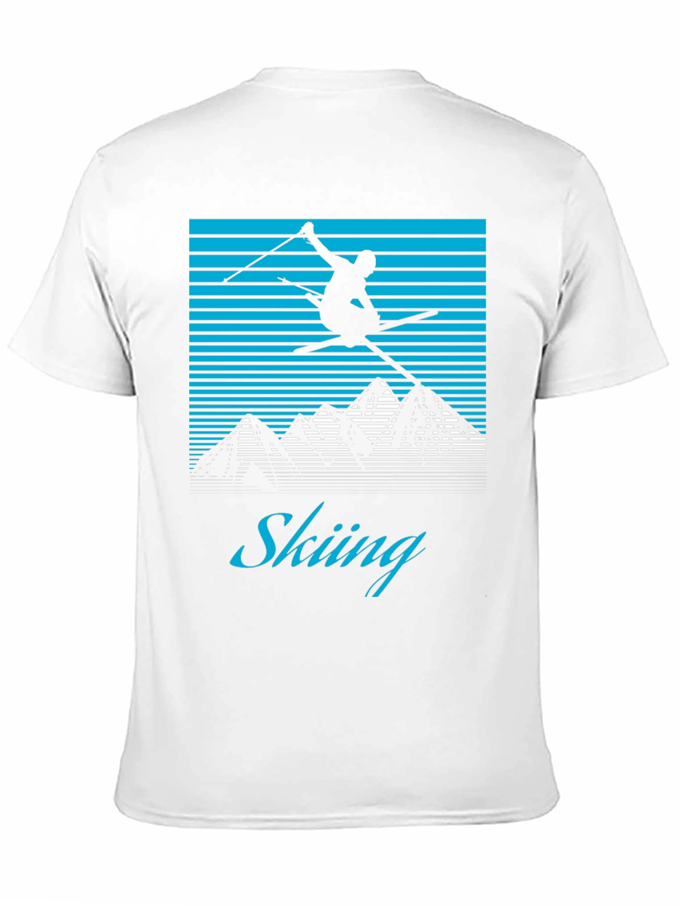 Retro Skiing T-Shirt - Mountain Design