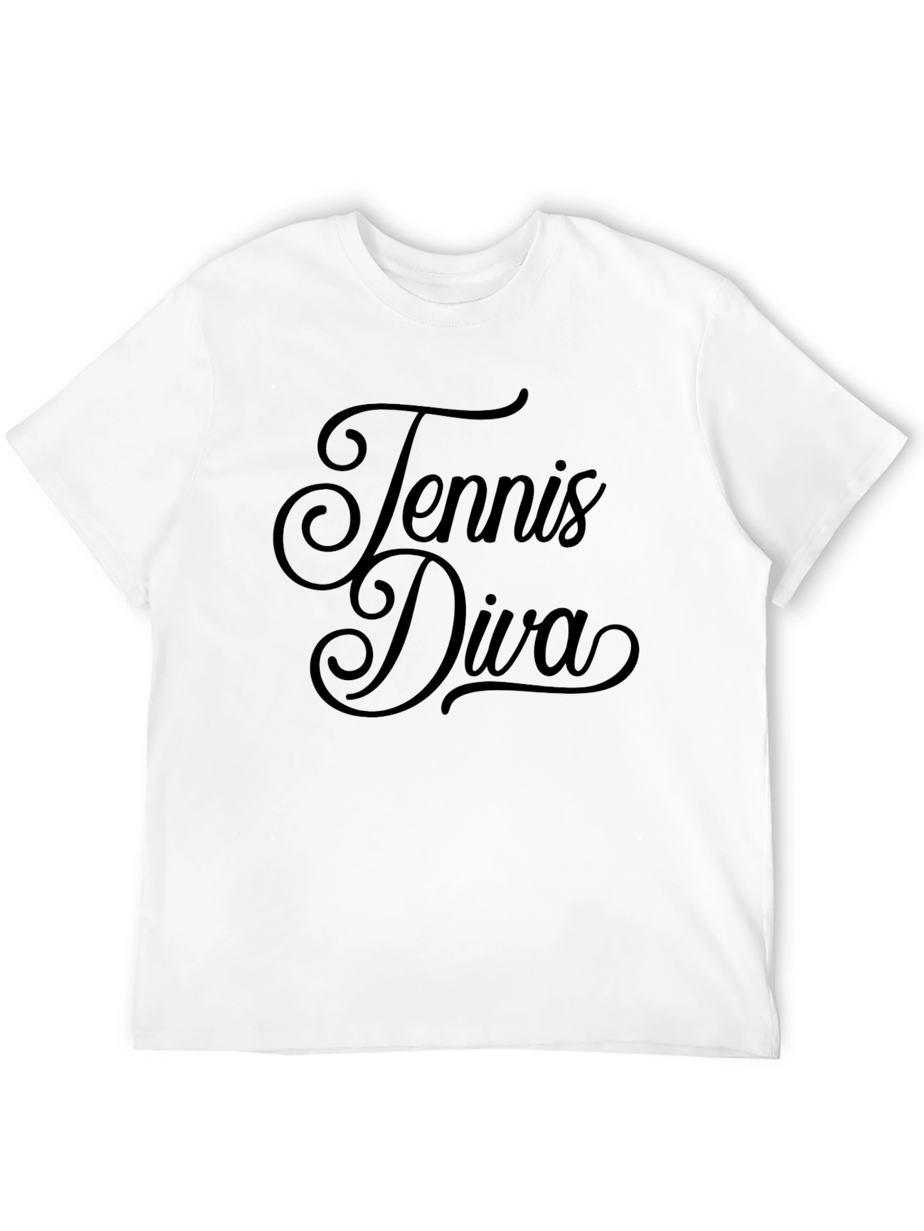 Tennis Diva Black Graphic Tee