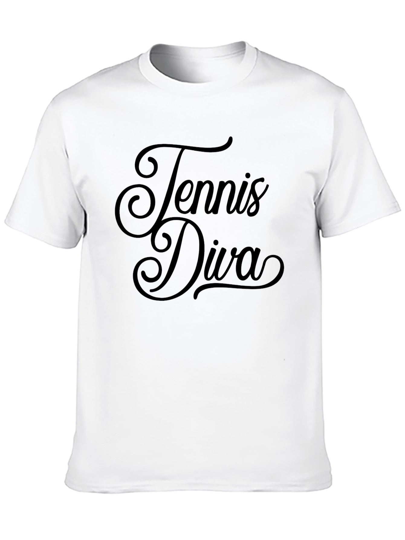Tennis Diva Black Graphic Tee