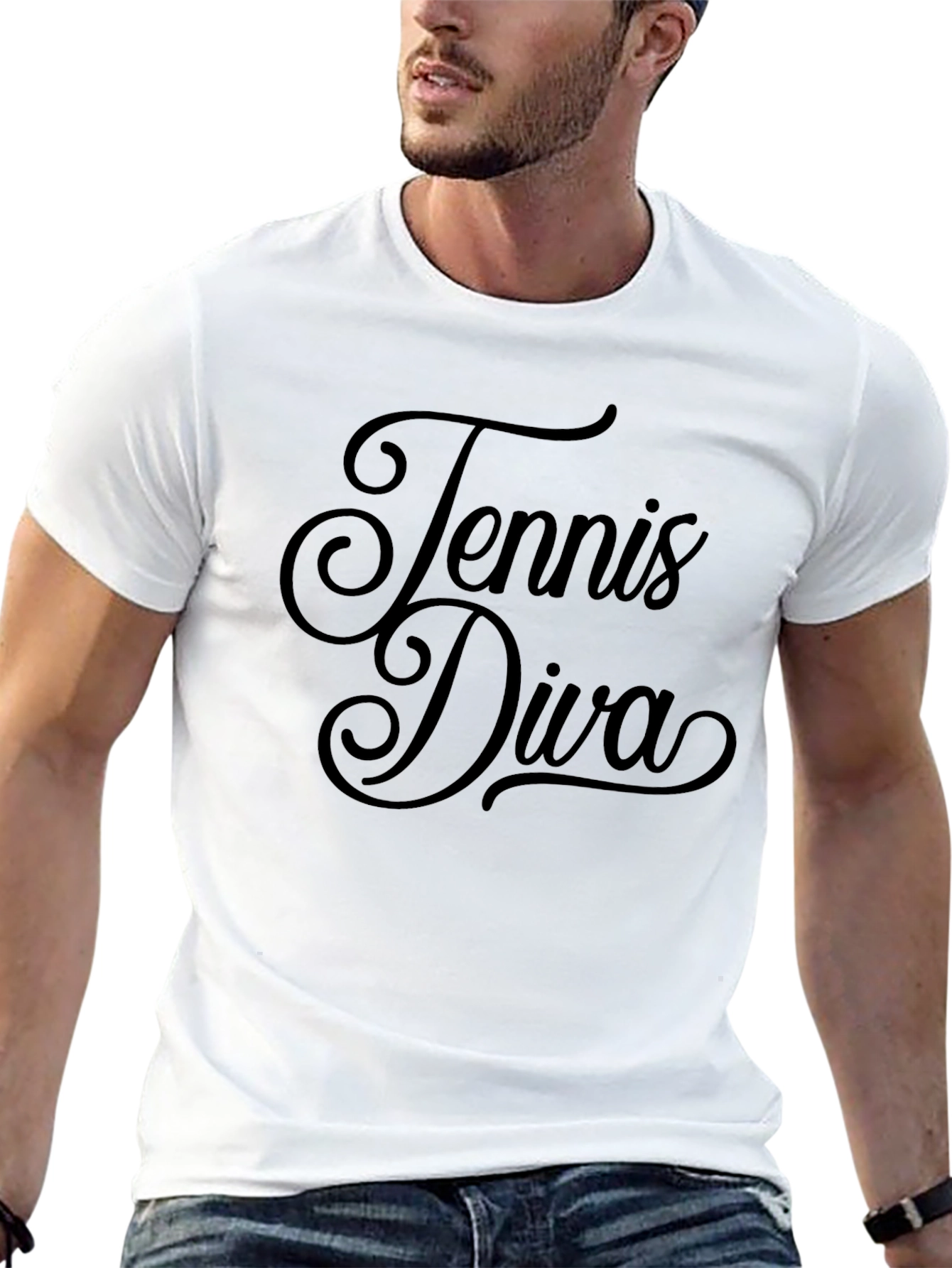 Tennis Diva Black Graphic Tee