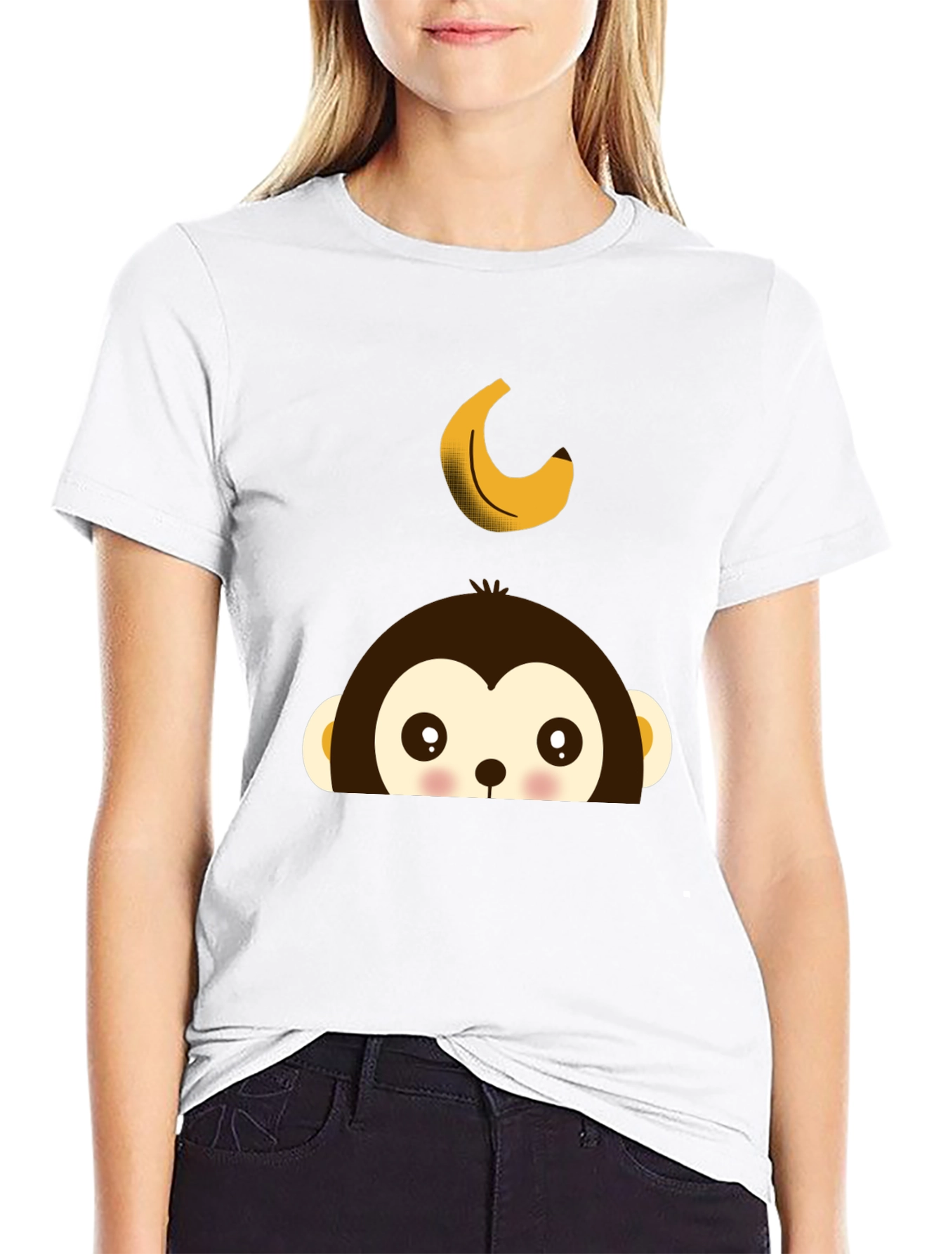 Monkey Banana Tee - Fun Cartoon Graphic T-Shirt