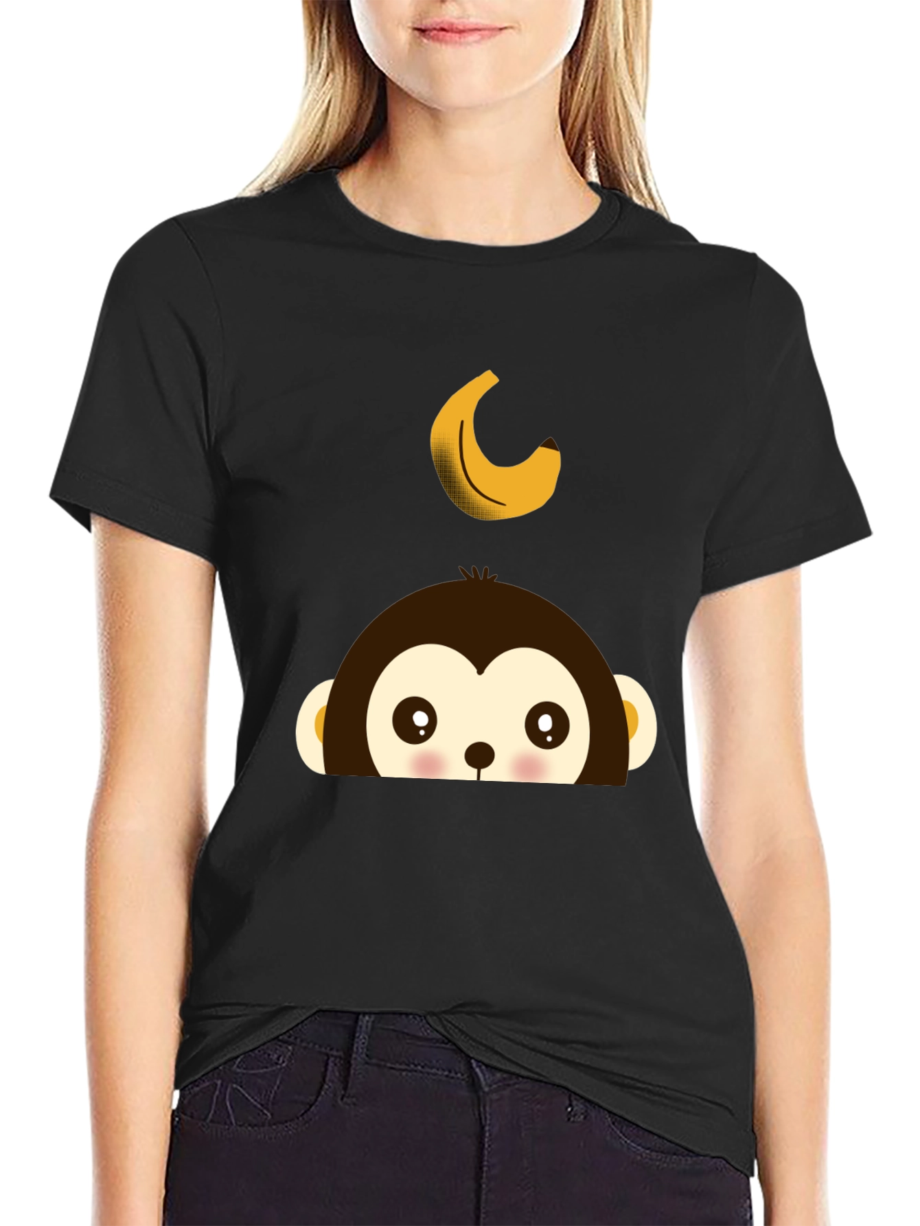 Monkey Banana Tee - Fun Cartoon Graphic T-Shirt