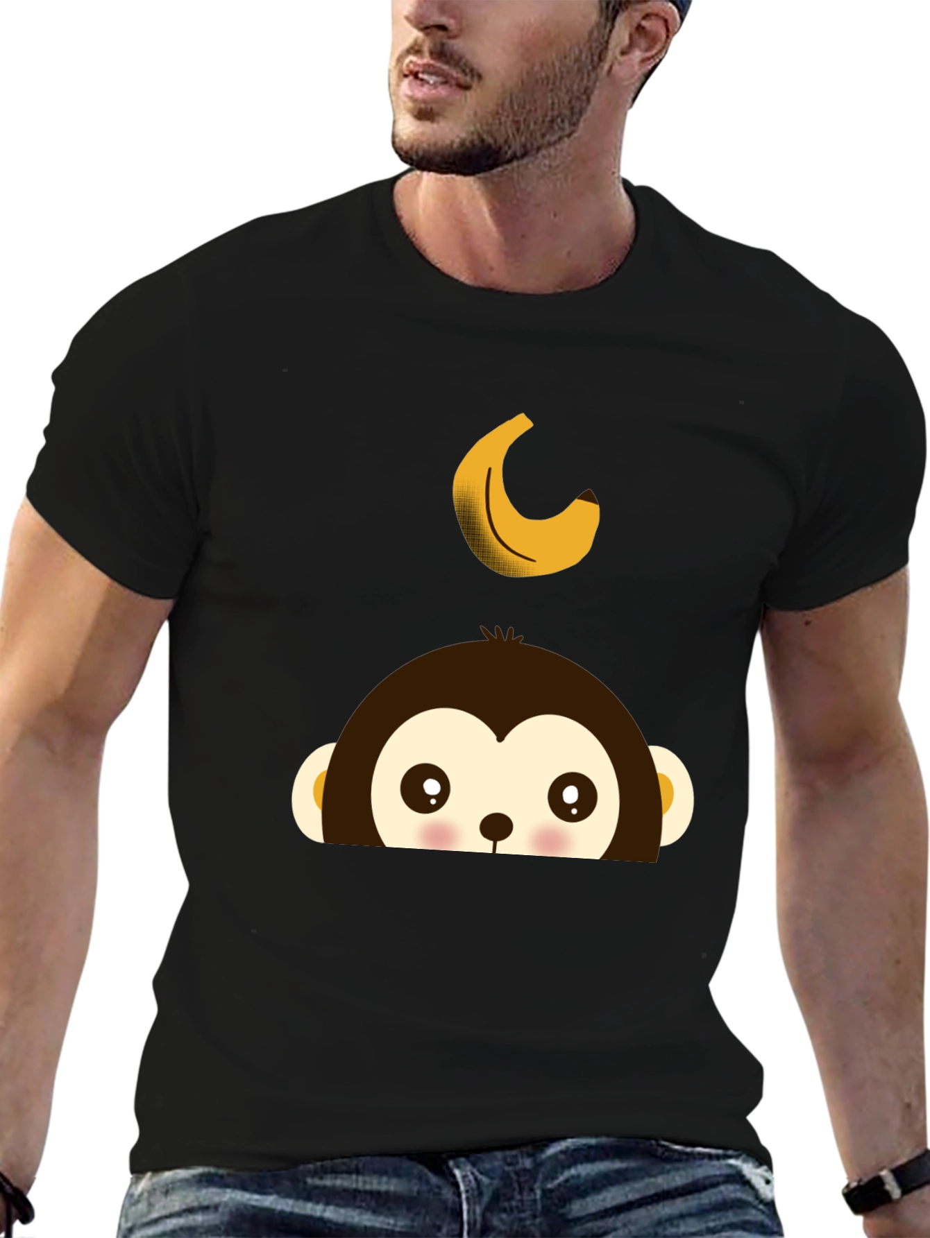 Monkey Banana Tee - Fun Cartoon Graphic T-Shirt