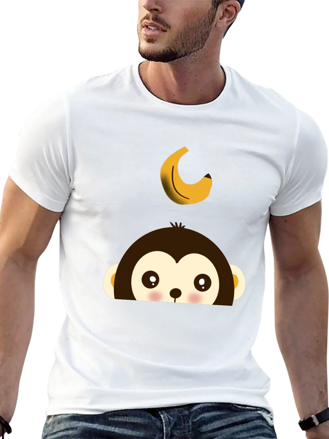 Monkey Banana Tee - Fun Cartoon Graphic T-Shirt