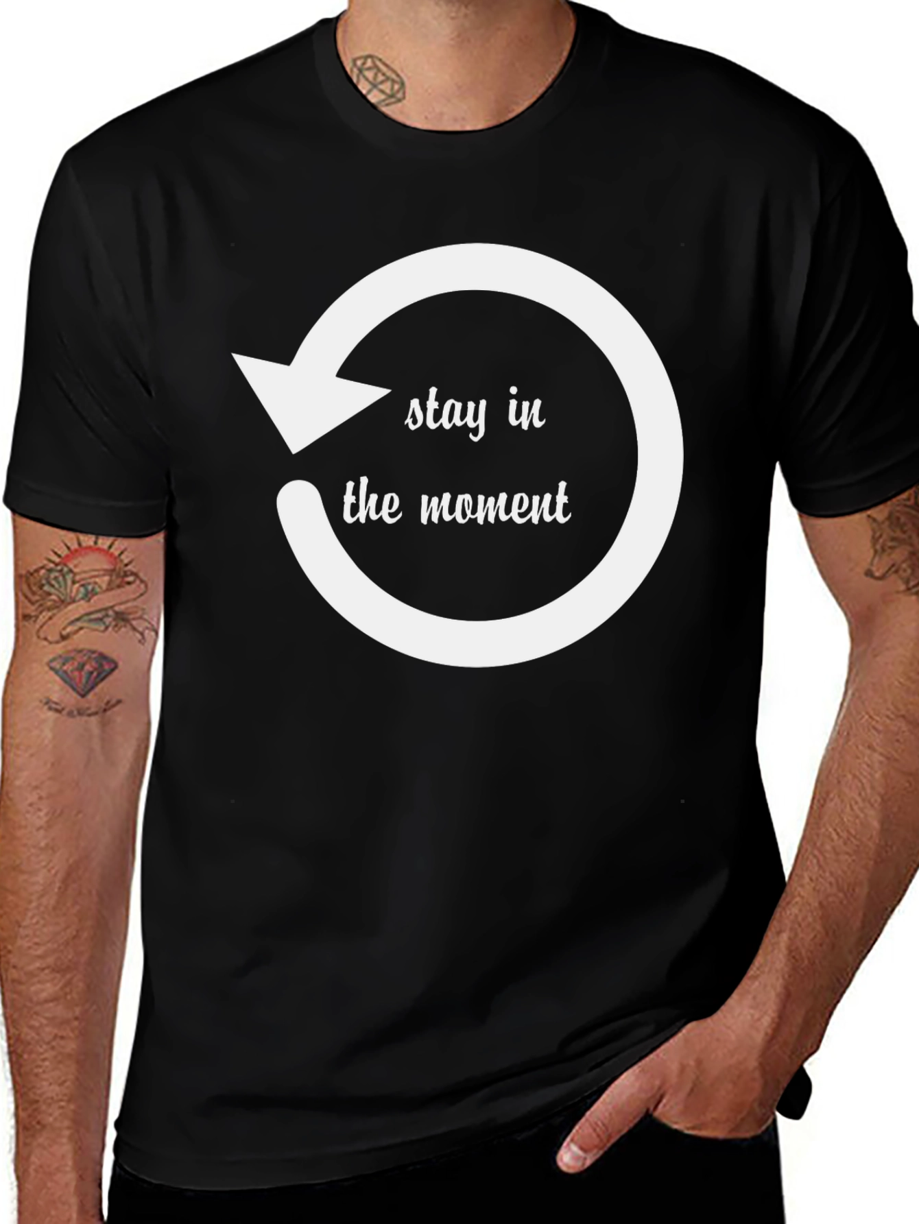 Stay in the Moment Graphic Tee - Black