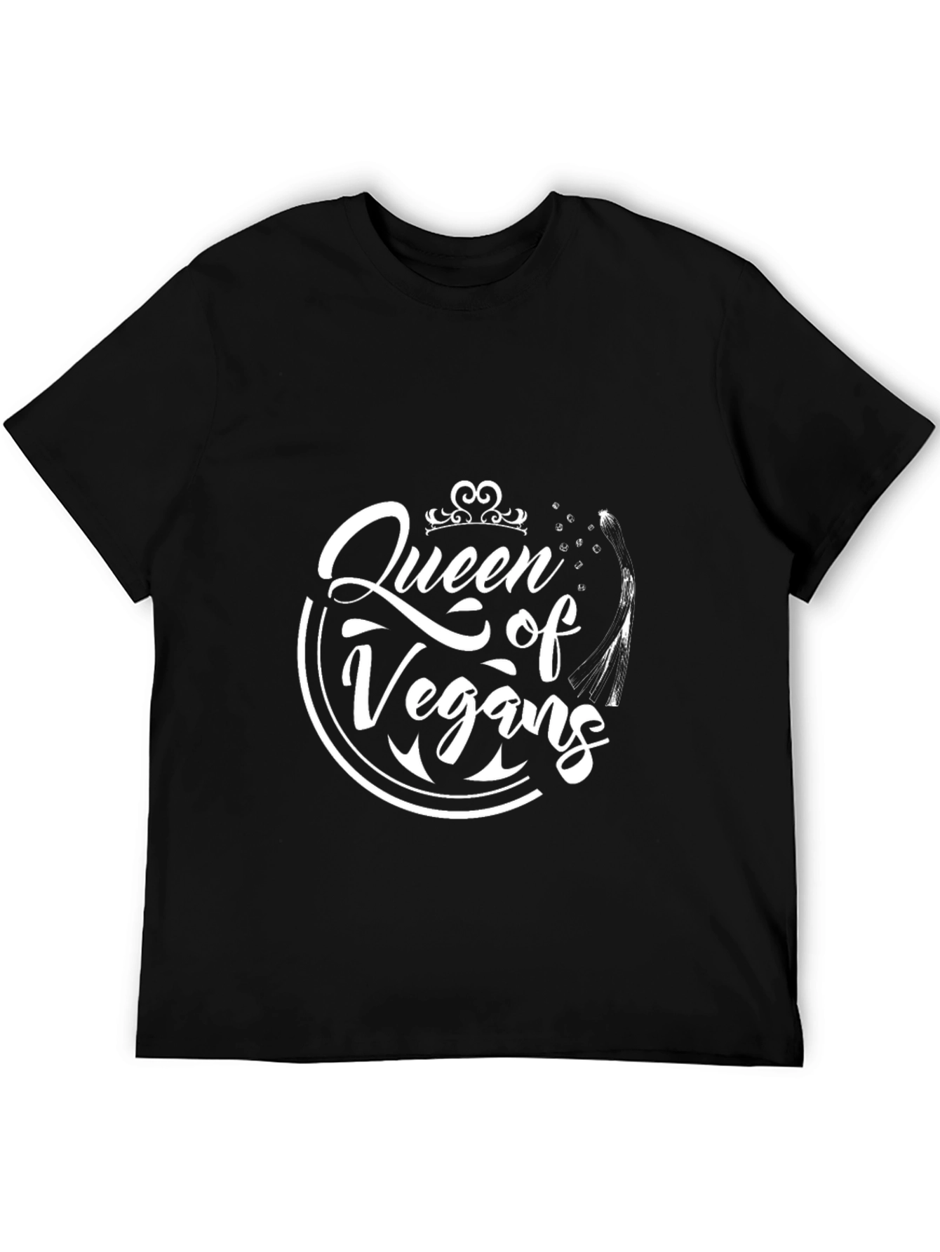 Queen of Vegans Graphic Tee - Black Crew Neck