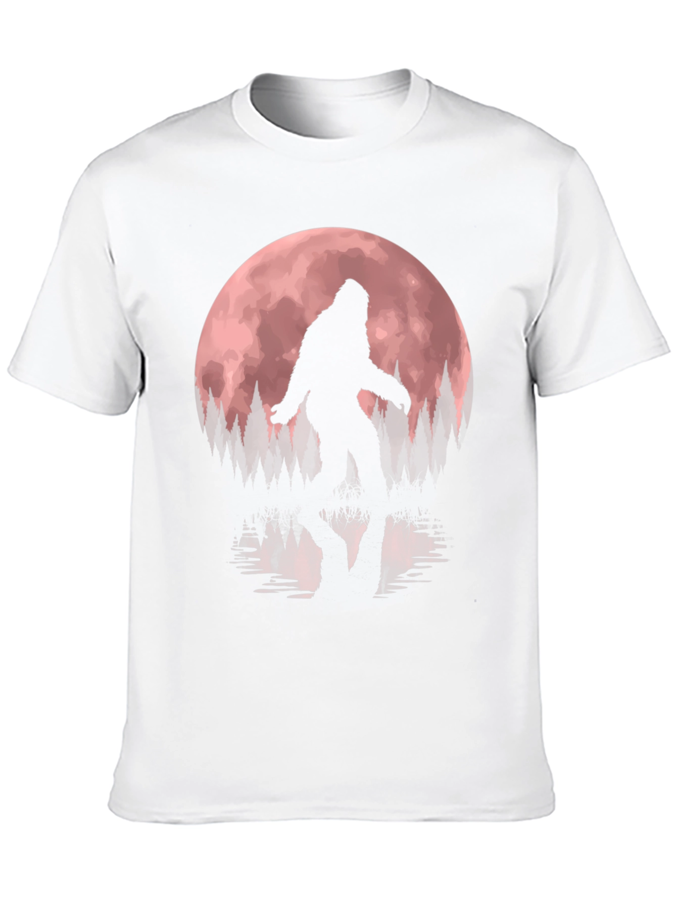 Bigfoot Moon Mens Black T-Shirt