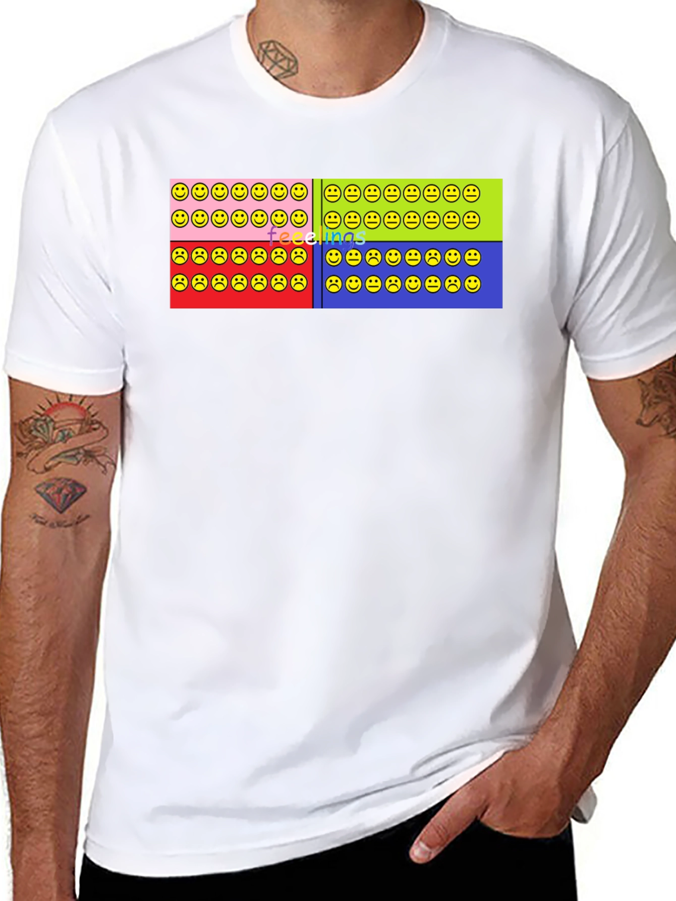 Feelings Smiley Face T-Shirt Graphic Design