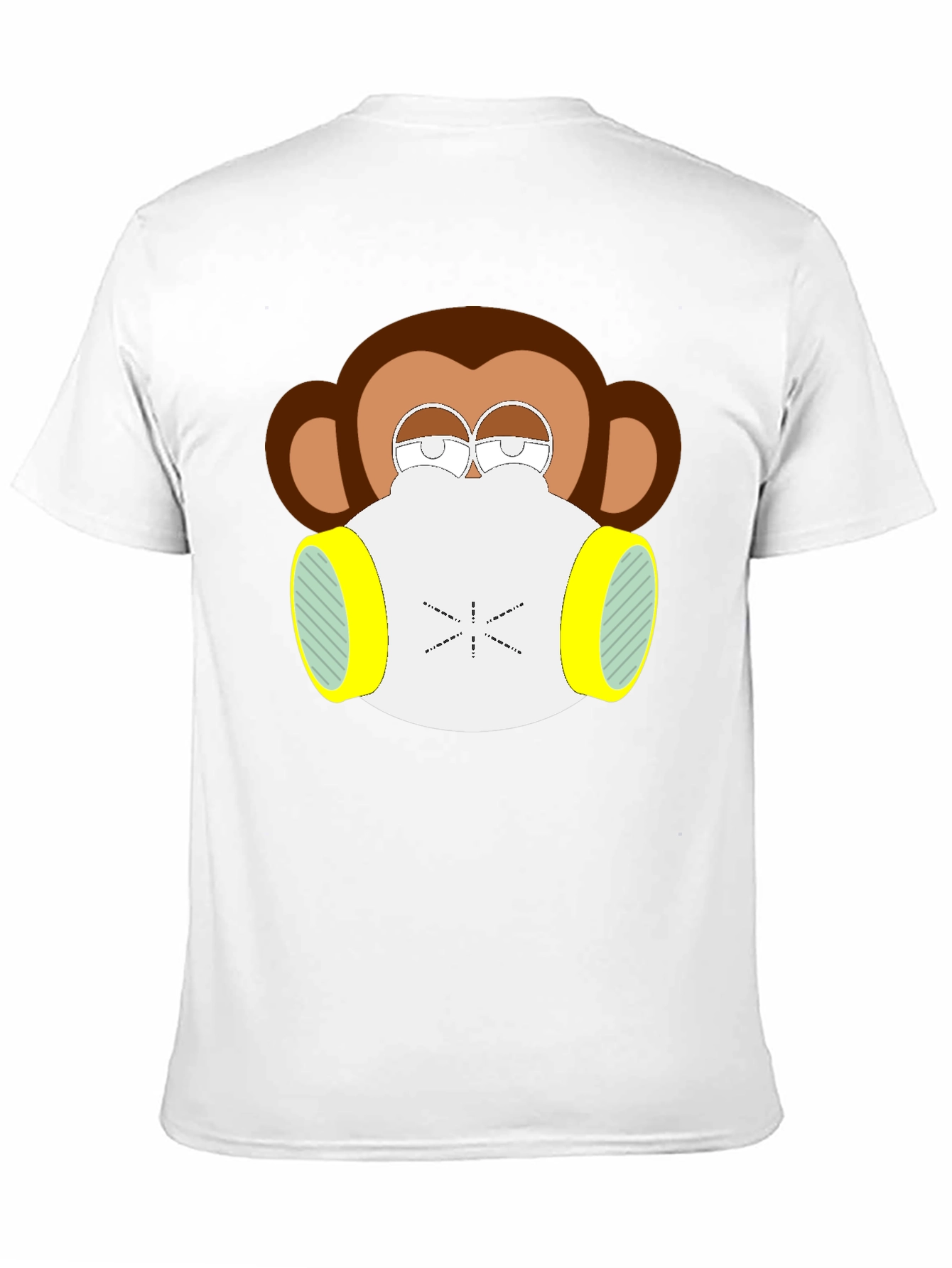 Monkey Gas Mask Graphic Tee - Black Cotton Blend