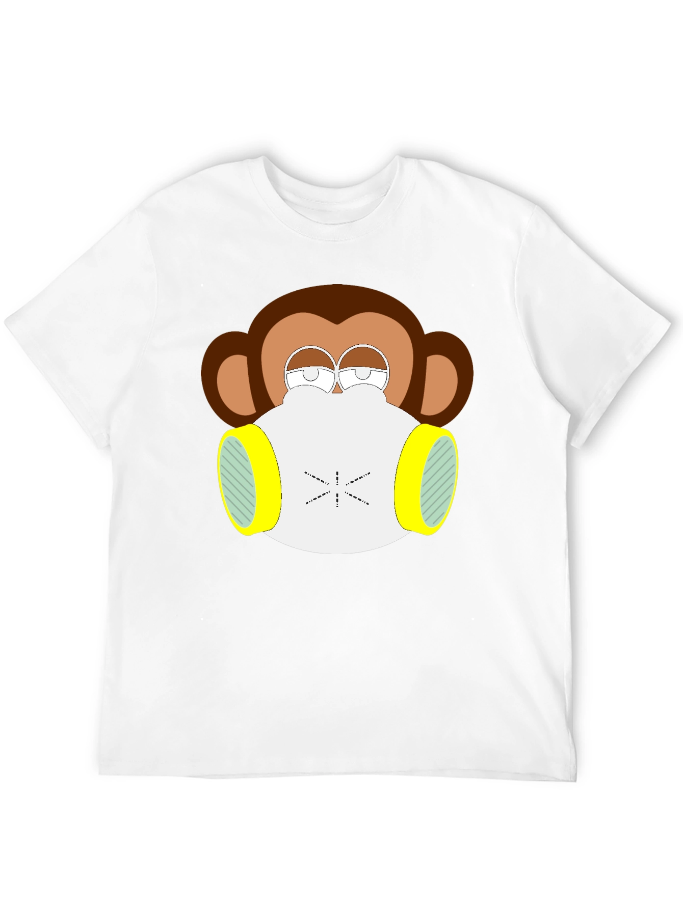 Monkey Gas Mask Graphic Tee - Black Cotton Blend