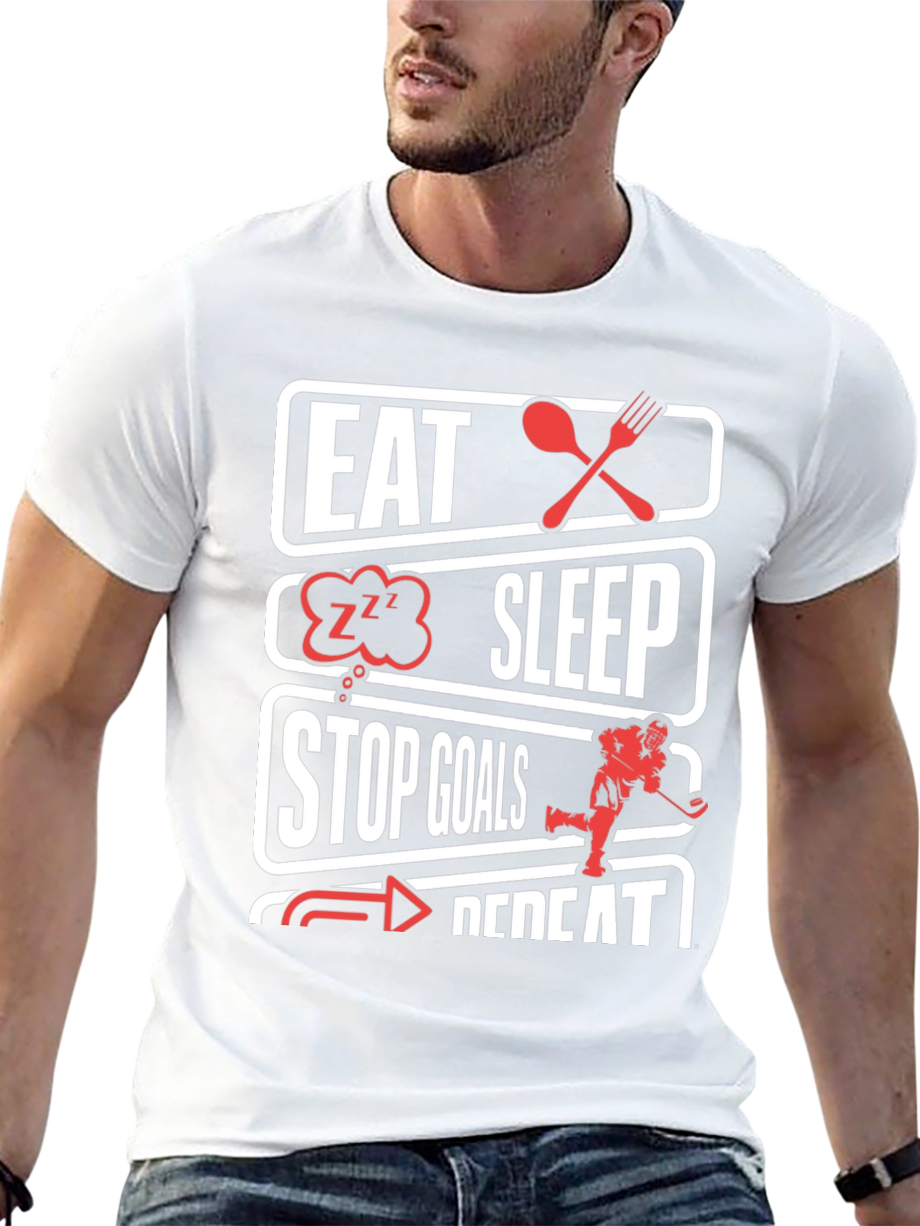 Eat Sleep Stop Goals Hockey T-Shirt