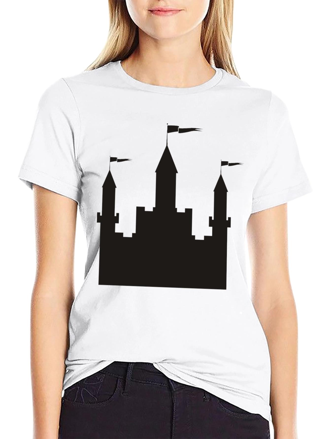 Mens Black Castle Graphic Tee