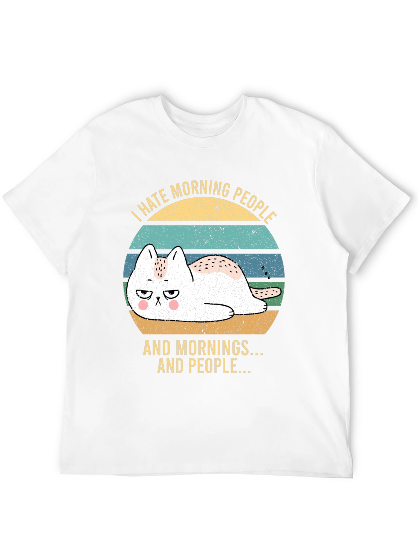 I Hate Morning People Funny Cat T-Shirt