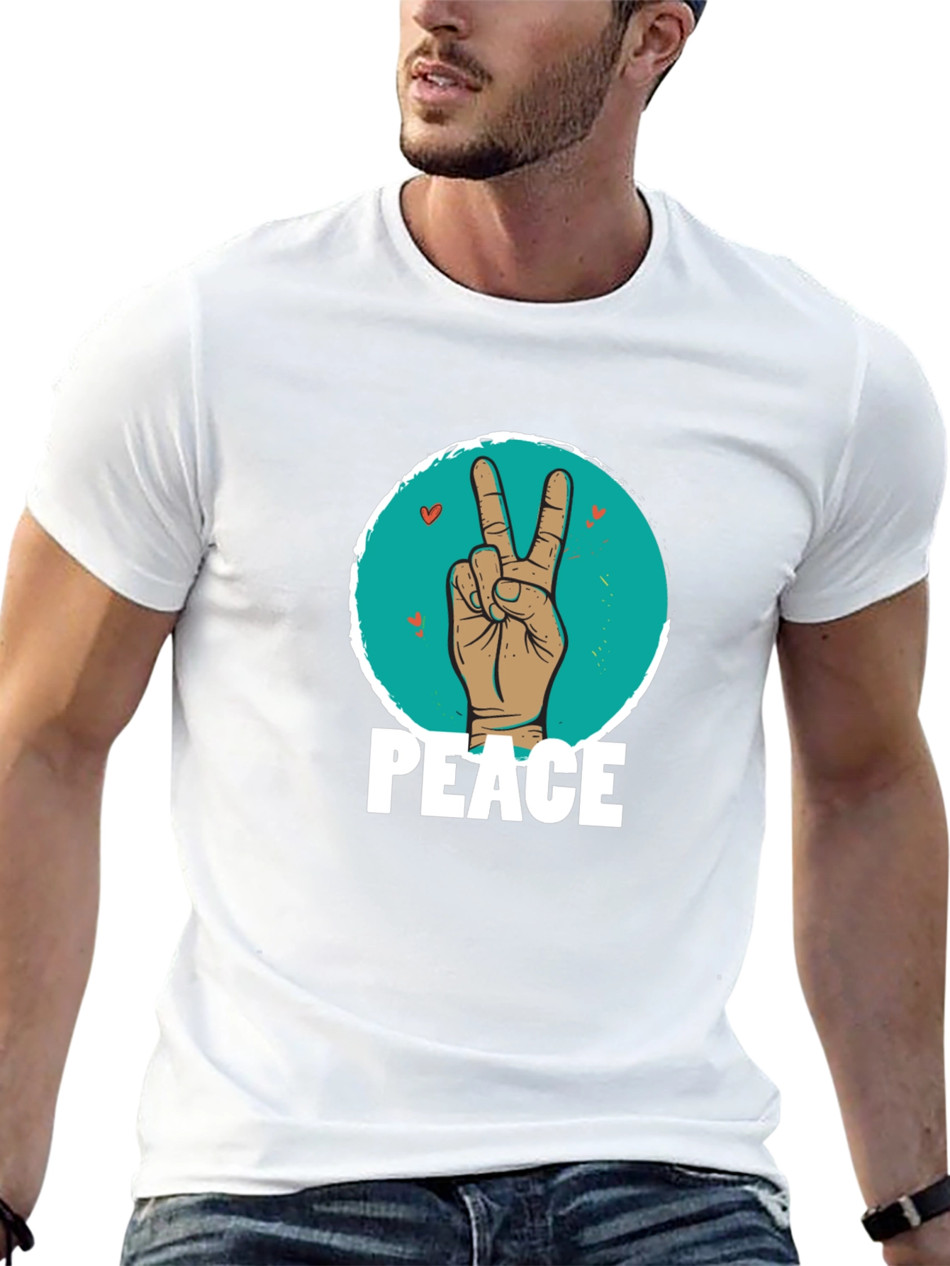 Peace Sign Hand Graphic T-Shirt