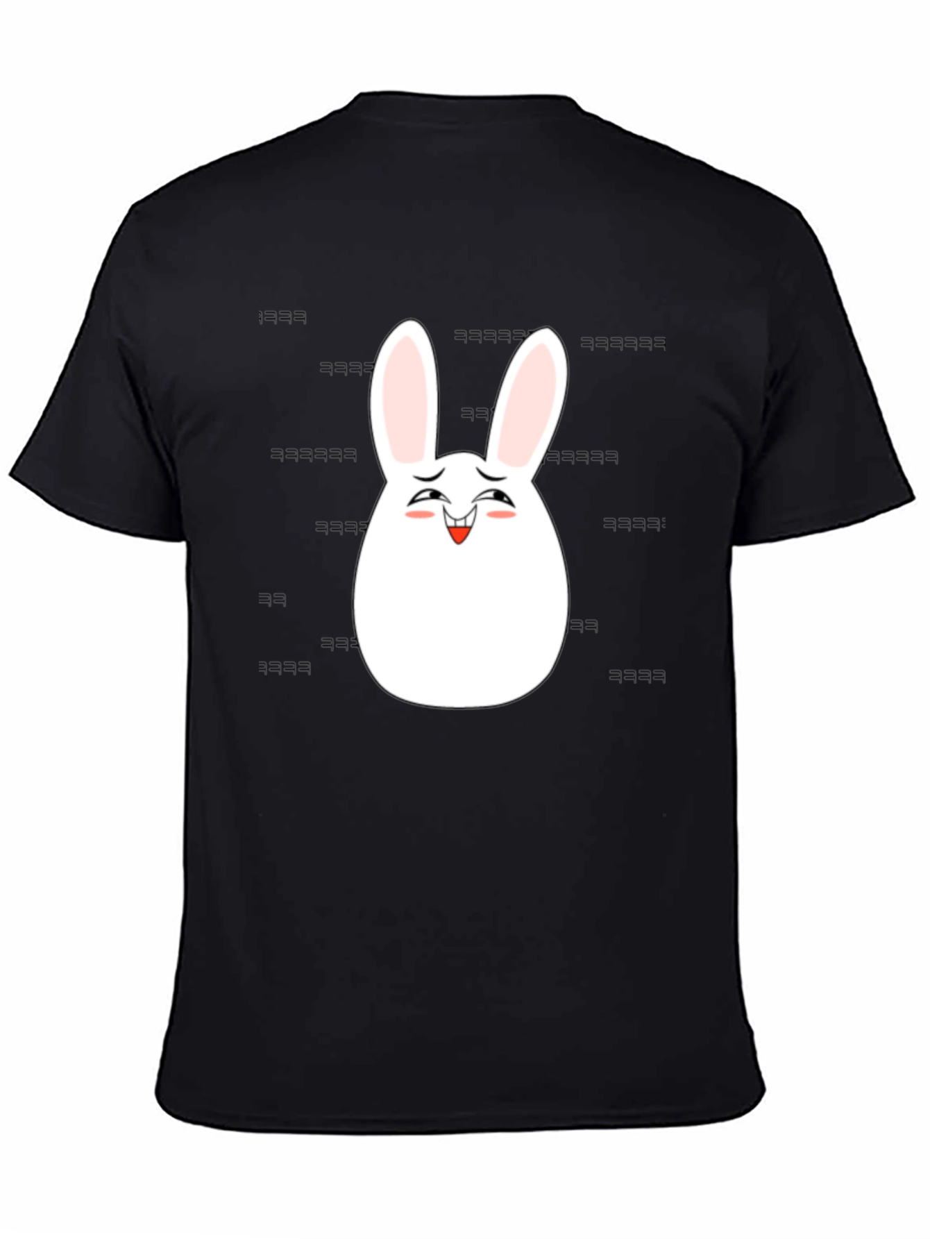 Funny Easter Bunny Laughing Graphic Tee - Black
