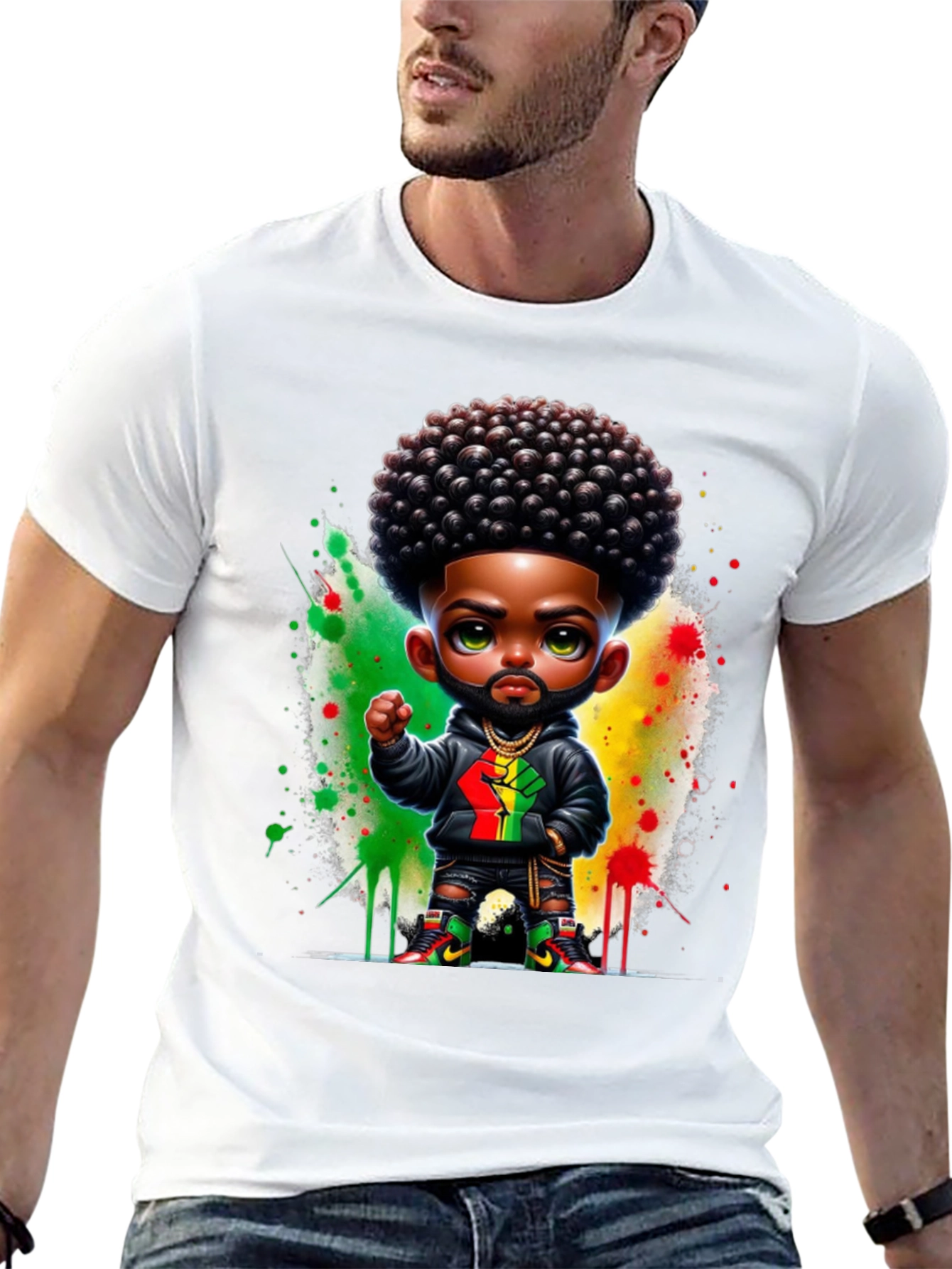 Afro Black Fist Power Tee
