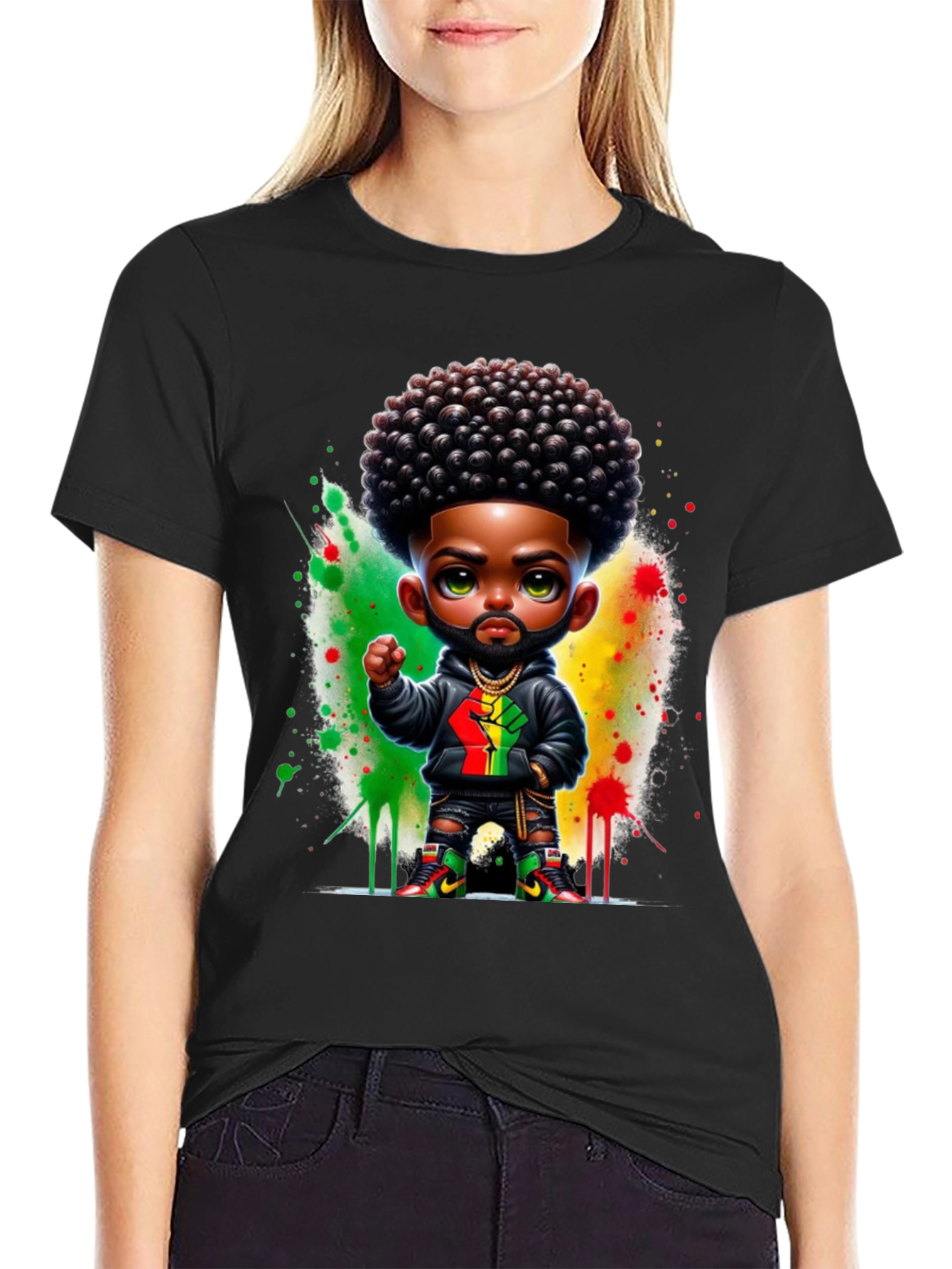 Afro Black Fist Power Tee