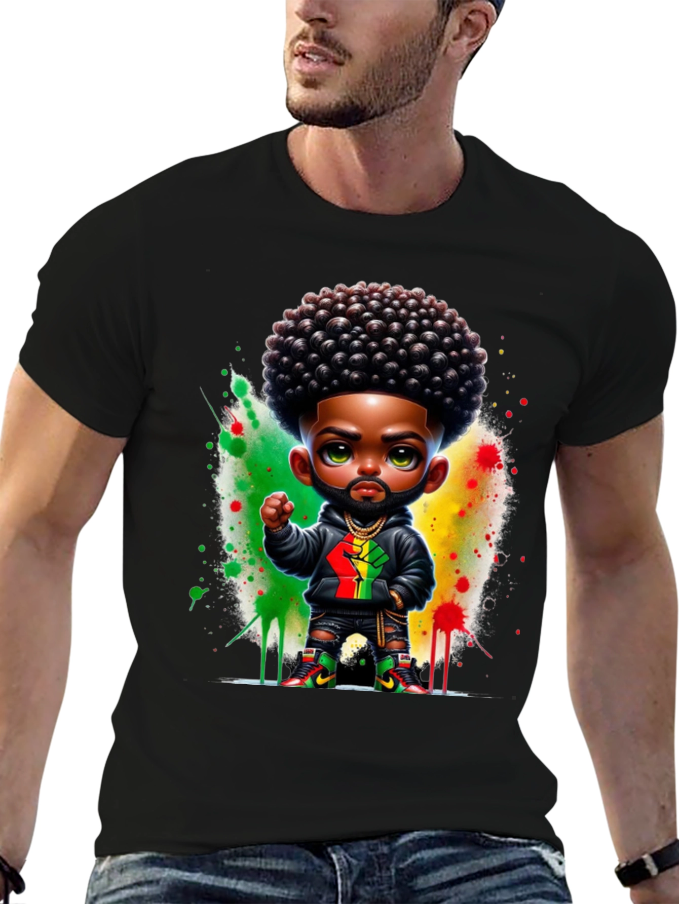 Afro Black Fist Power Tee
