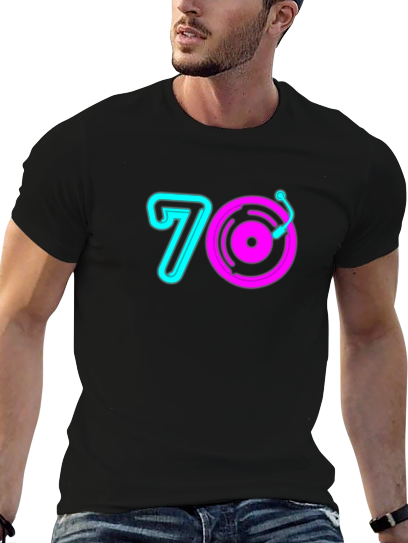 70s Retro Record Player Graphic Tee