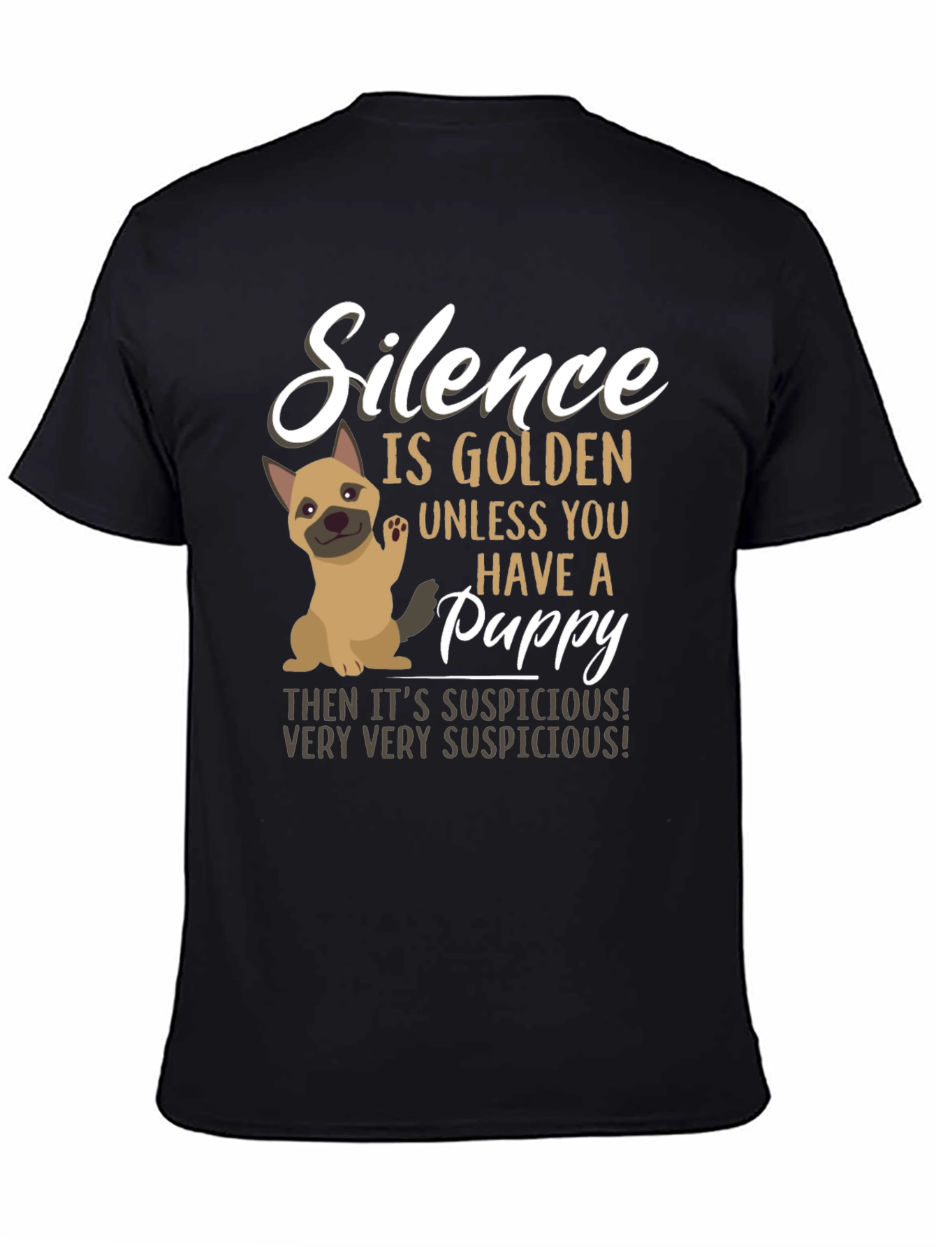 Silence is Golden Puppy Graphic Tee