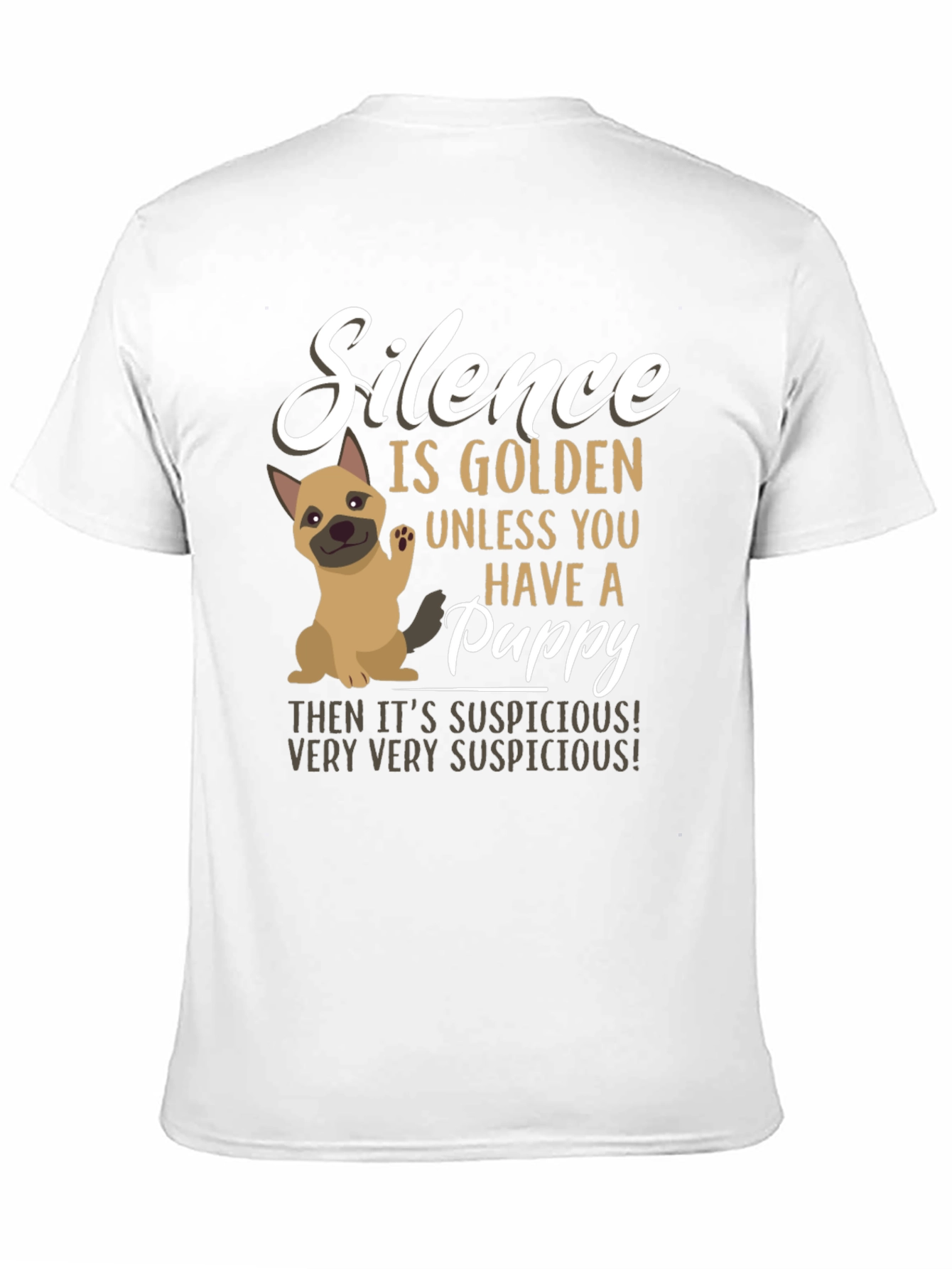Silence is Golden Puppy Graphic Tee