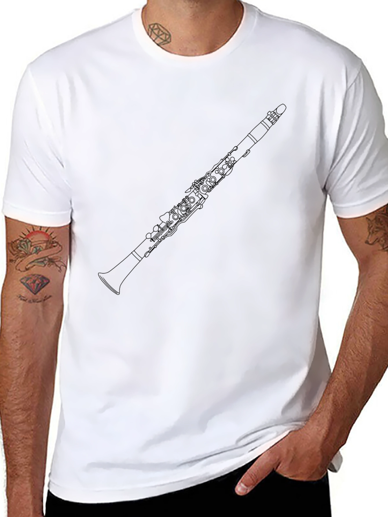 Clarinet Graphic Tee - Black Cotton T-Shirt