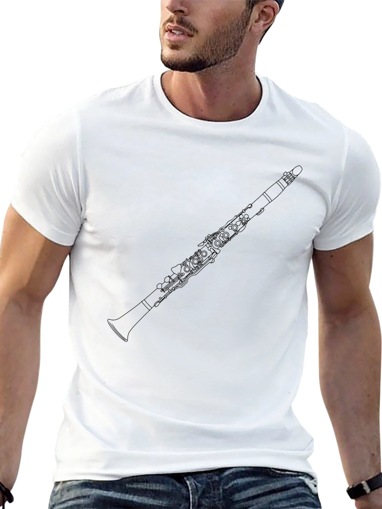 Clarinet Graphic Tee - Black Cotton T-Shirt